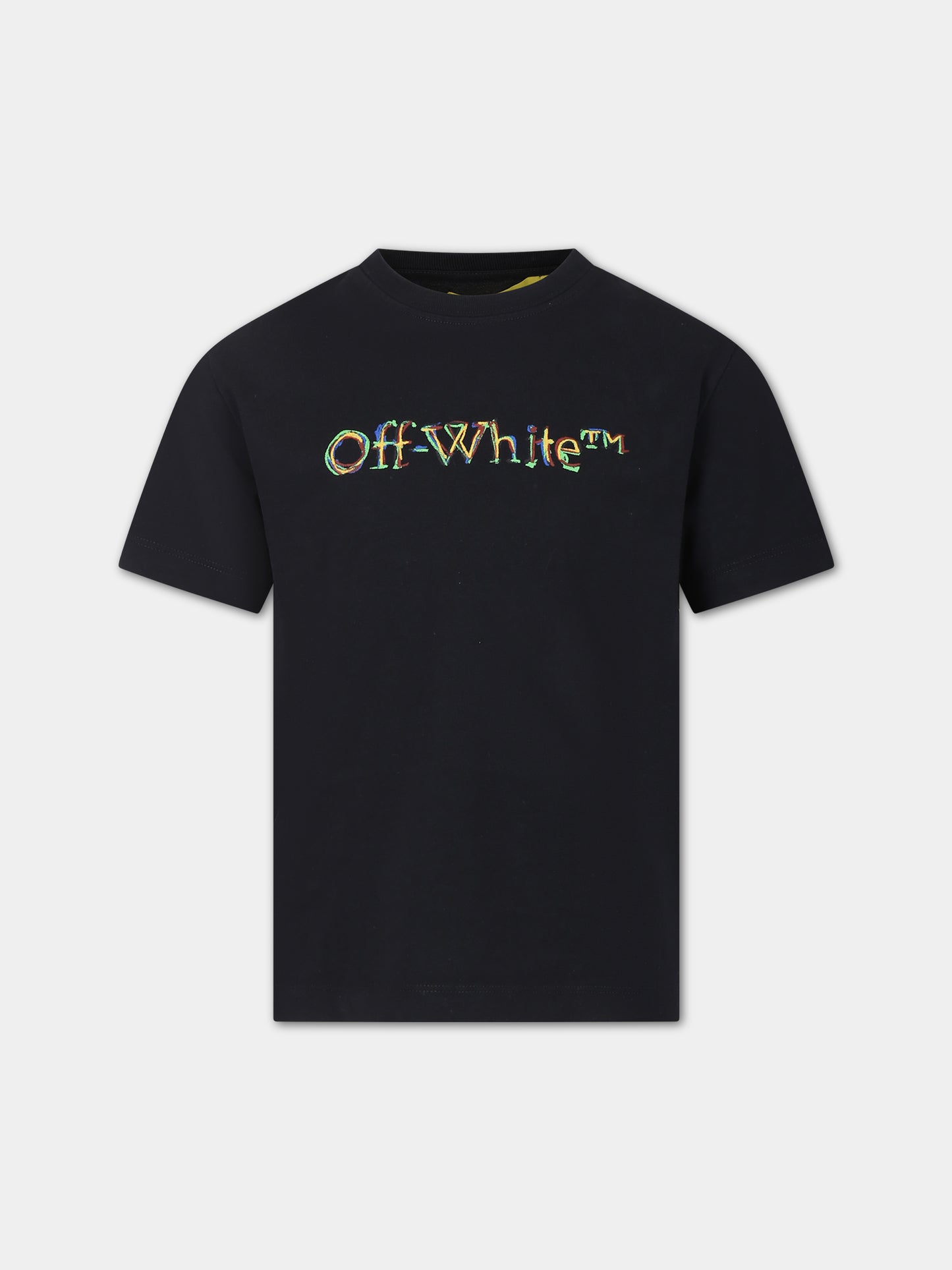 T-shirt nera per bambino con logo,Off White,OBAA002S24JER0051084