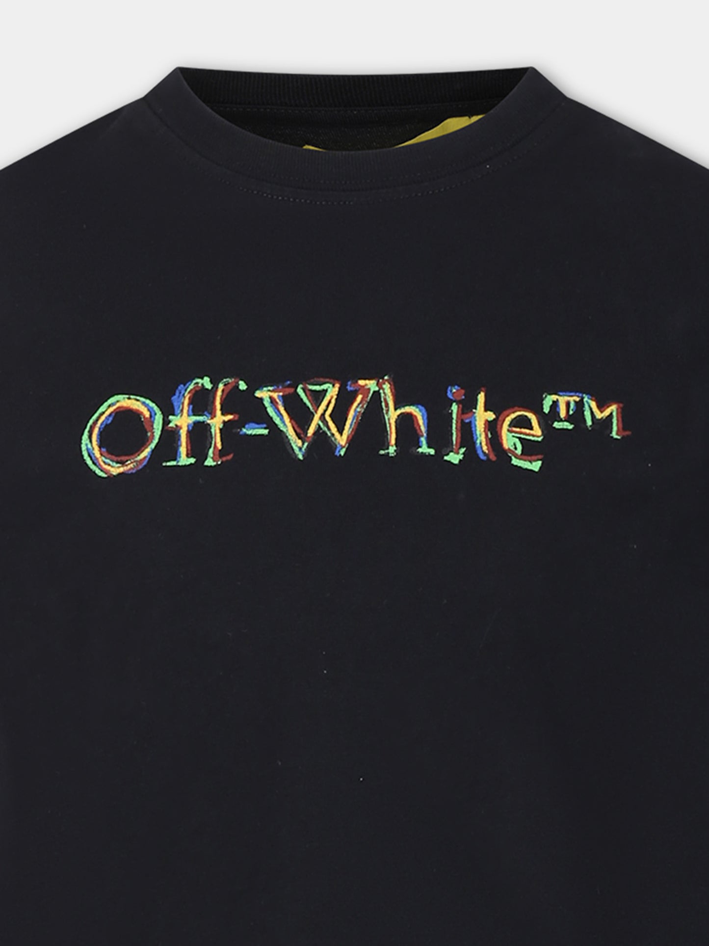 T-shirt nera per bambino con logo,Off White,OBAA002S24JER0051084