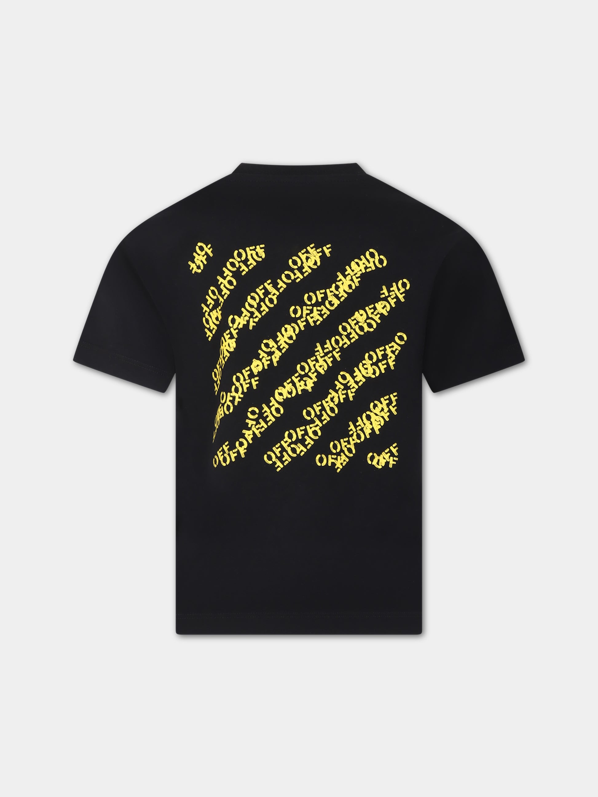 T-shirt nera per bambino con logo,Off White,OBAA002S24JER0071018