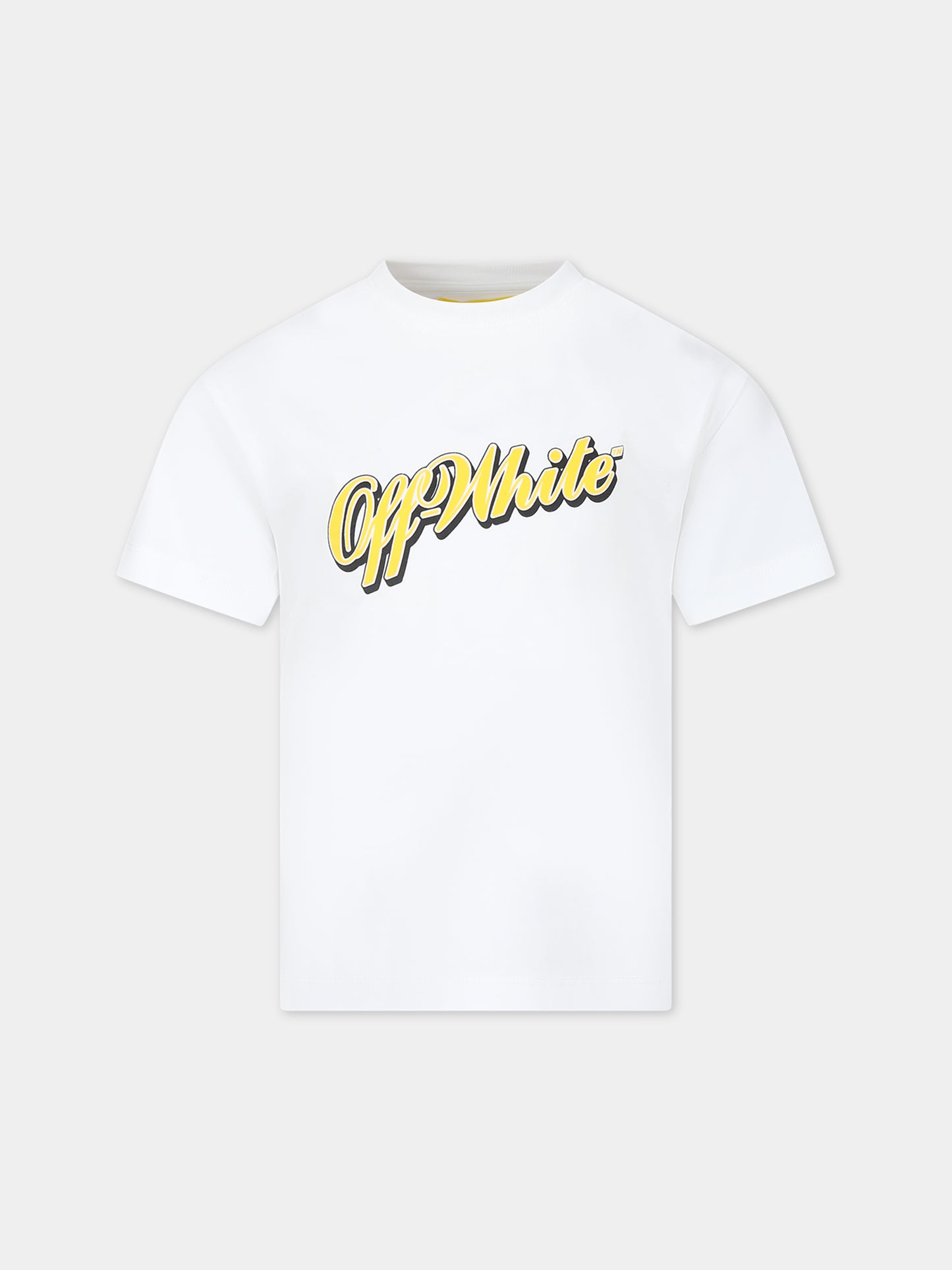 T-shirt bianca per bambino con logo,Off White,OBAA002S24JER0090118