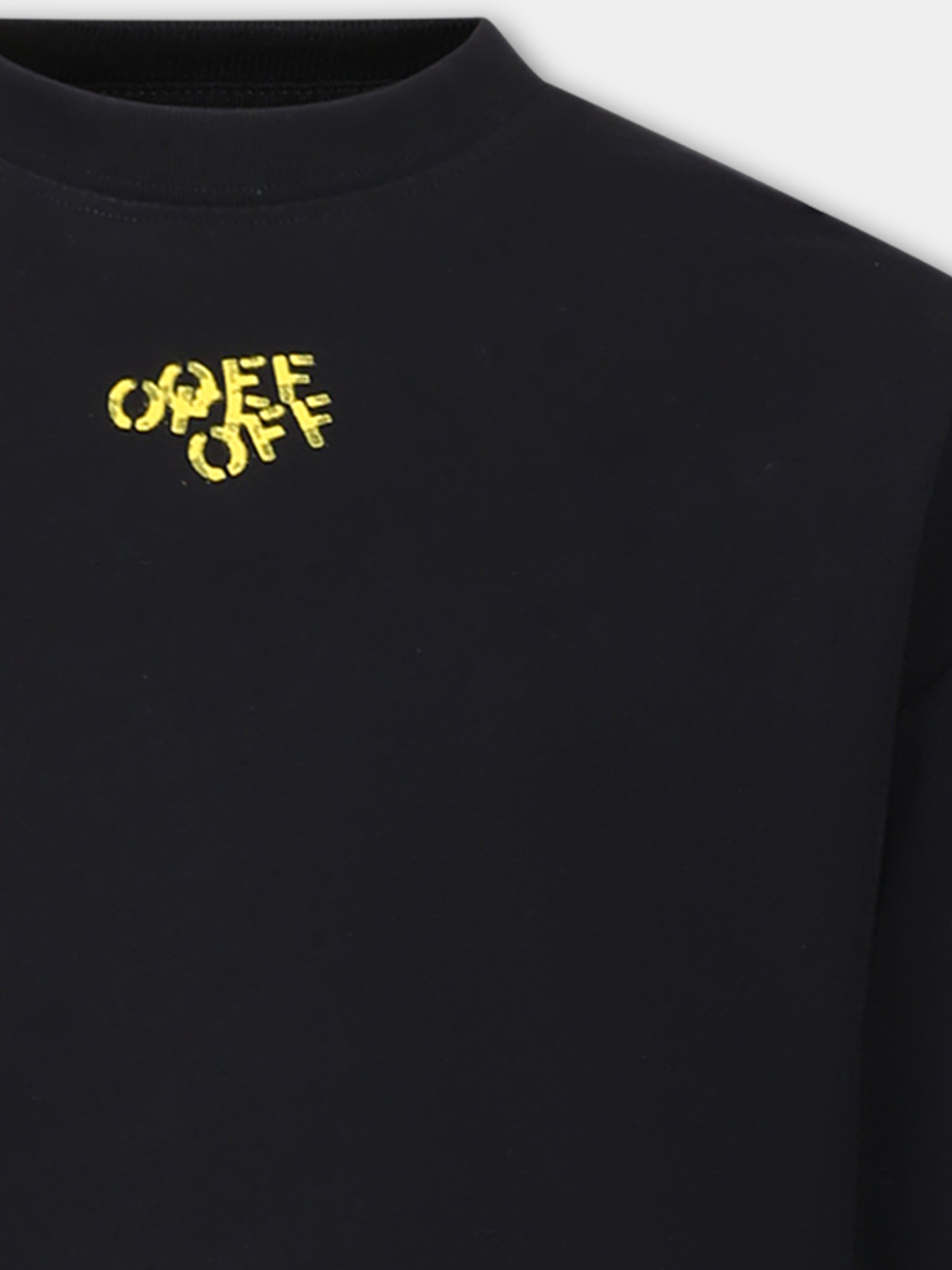 T-shirt nera per bambino con logo,Off White,OBAB001S24JER0041018