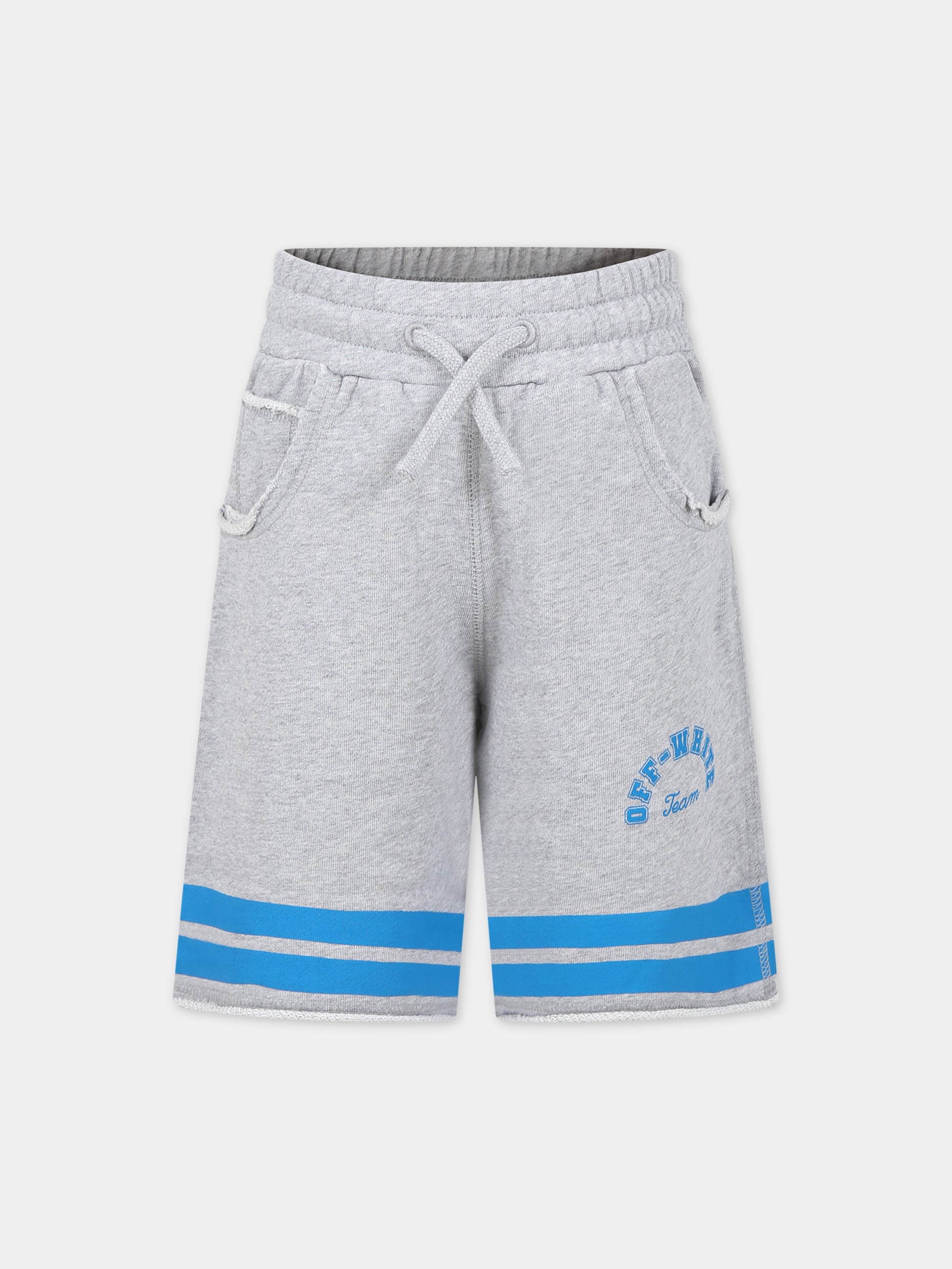 Shorts grigi per bambino con logo,Off White,OBCI008S24FLE0010844