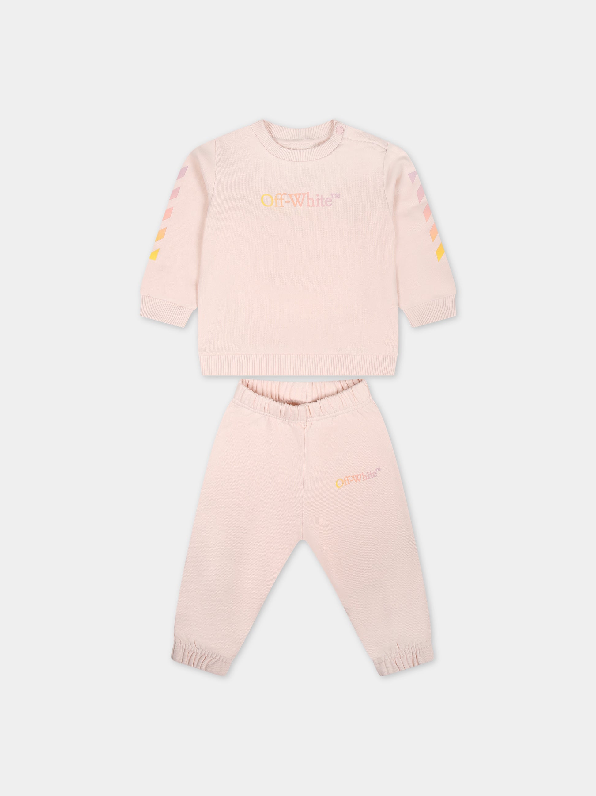 Completo rosa per neonata con logo,Off White,OG2X003S24FLE0013084