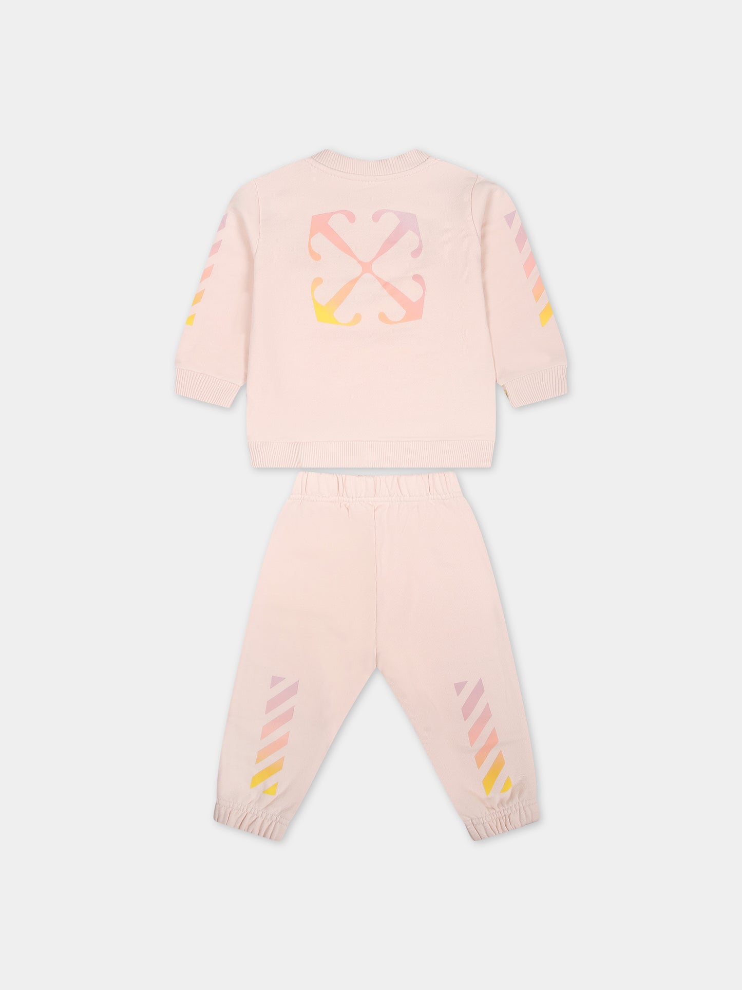 Completo rosa per neonata con logo,Off White,OG2X003S24FLE0013084