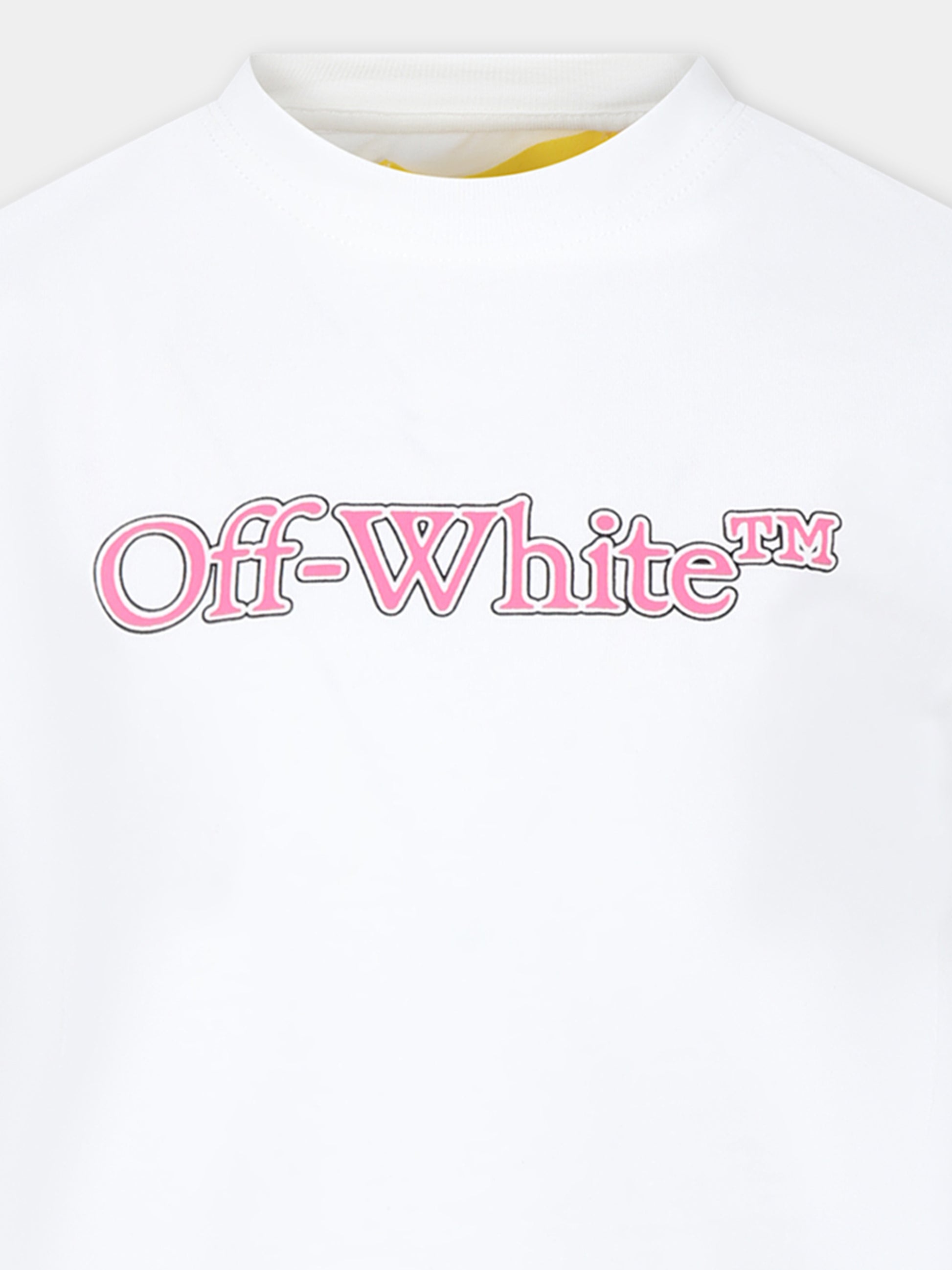 T-shirt bianca per bambina con logo,Off White,OGAA001S24JER0040132