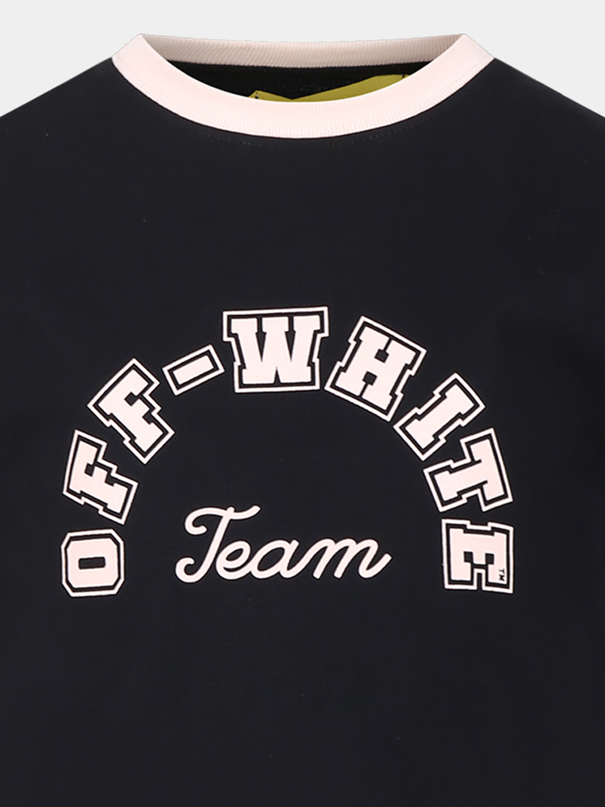 T-shirt nera per bambina con logo e numeri,Off White,OGAA001S24JER0101030