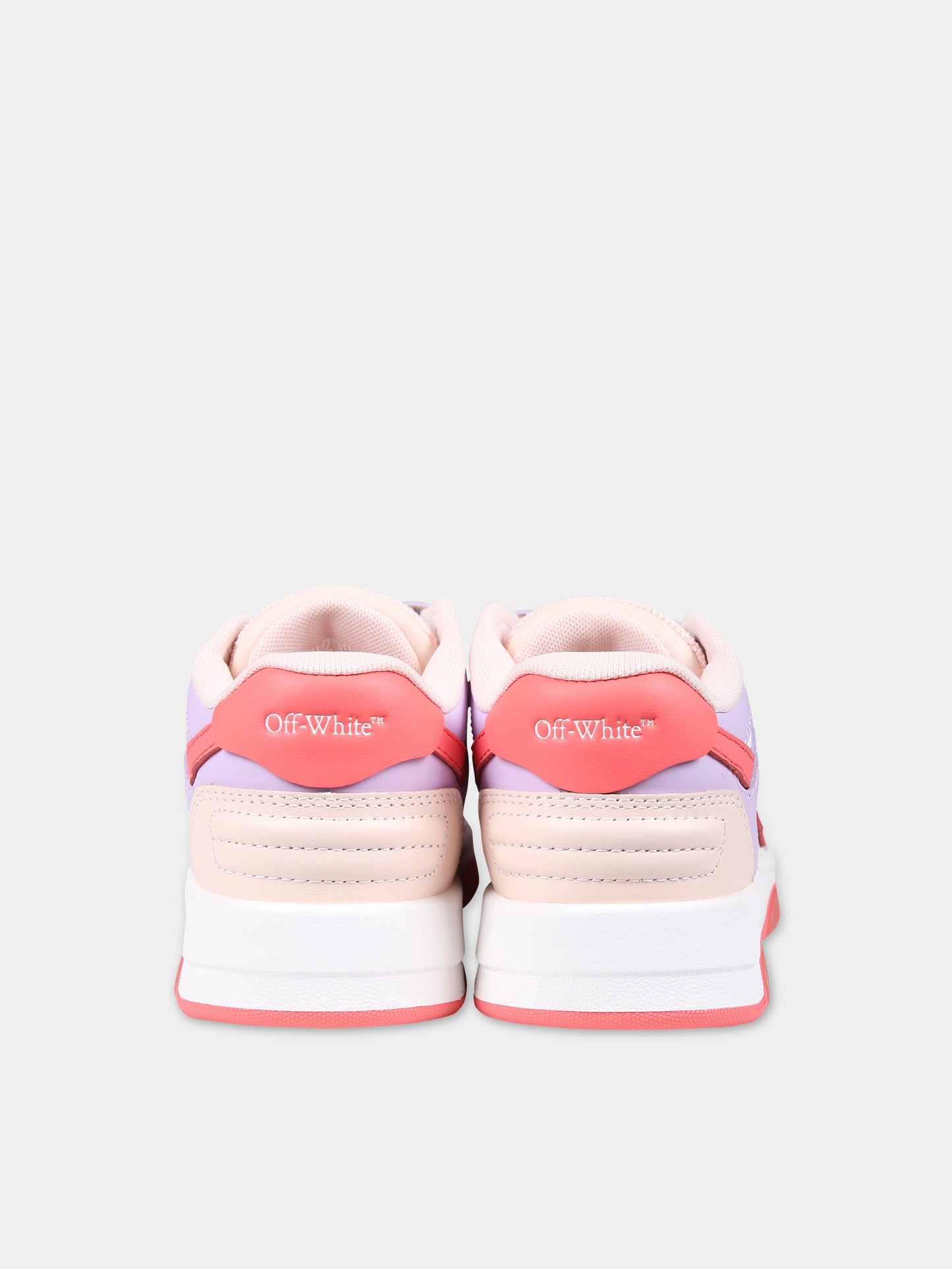 Sneakers viola per bambina con iconiche frecce,Off White,OGIA005S24LEA0018484