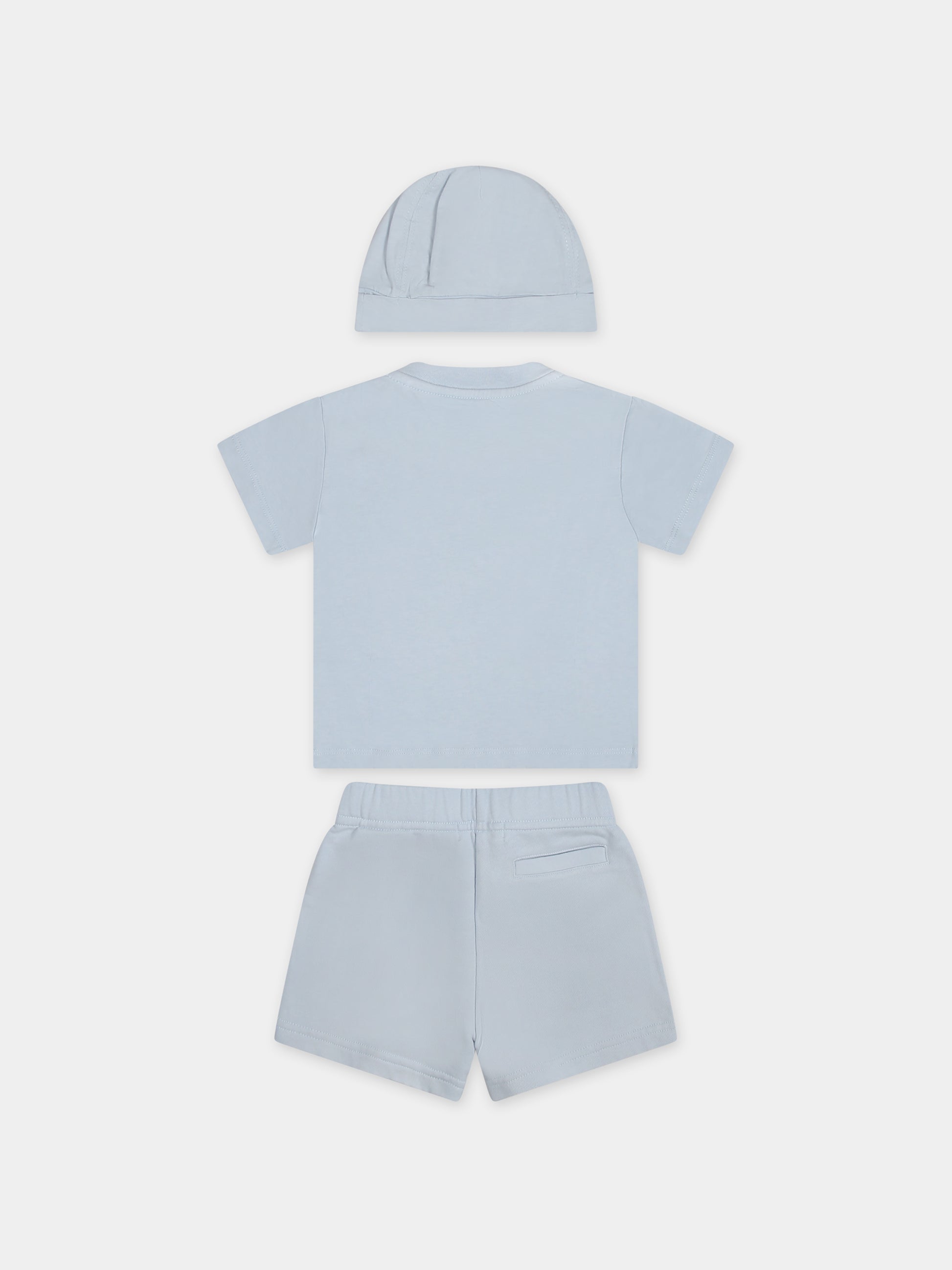 Completo celeste per neonato con logo,Palm Angels,PB2X011S24JER0014101