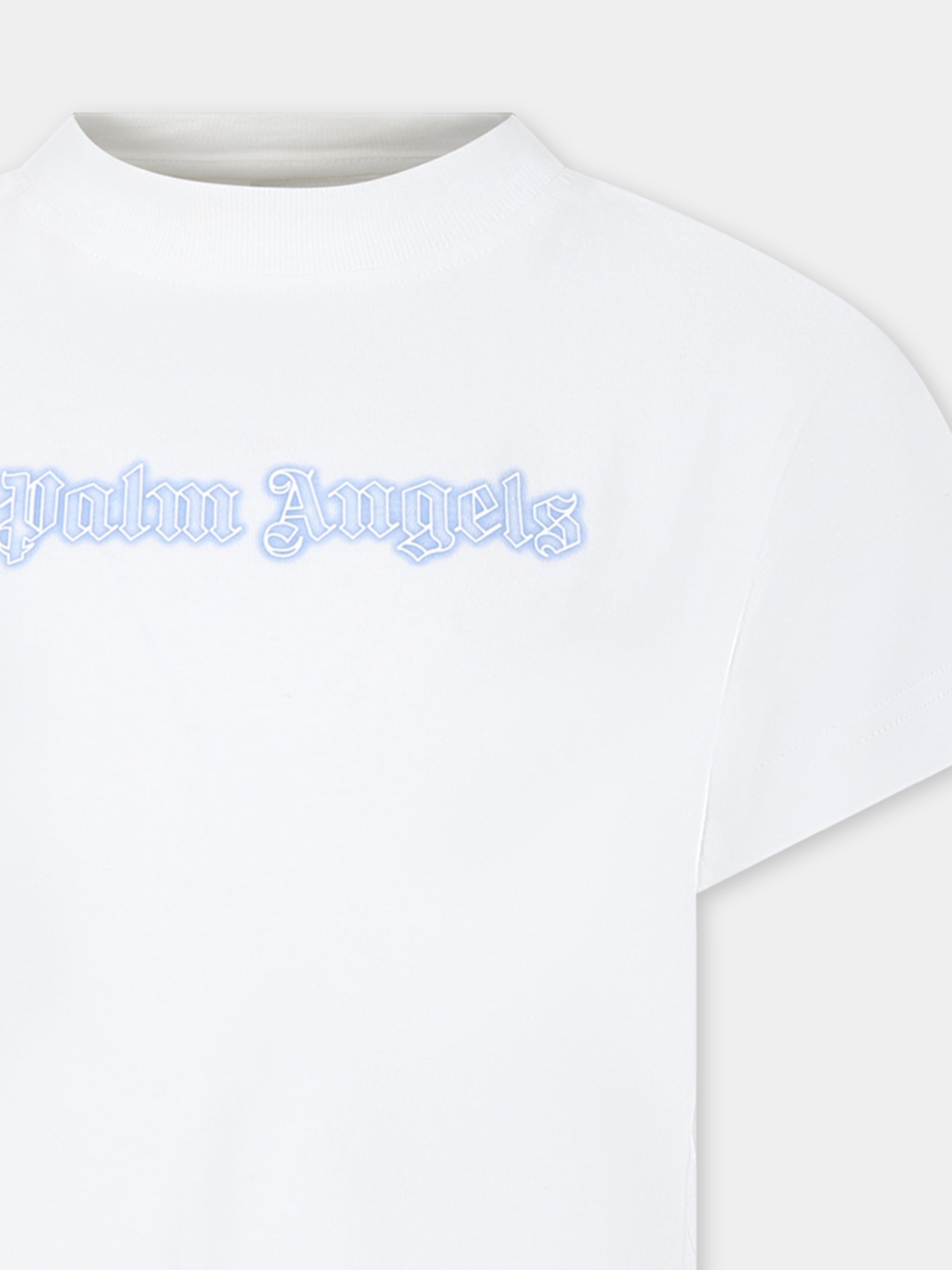 T-shirt bianca per bambino con logo,Palm Angels,PBAA003S24JER0050340