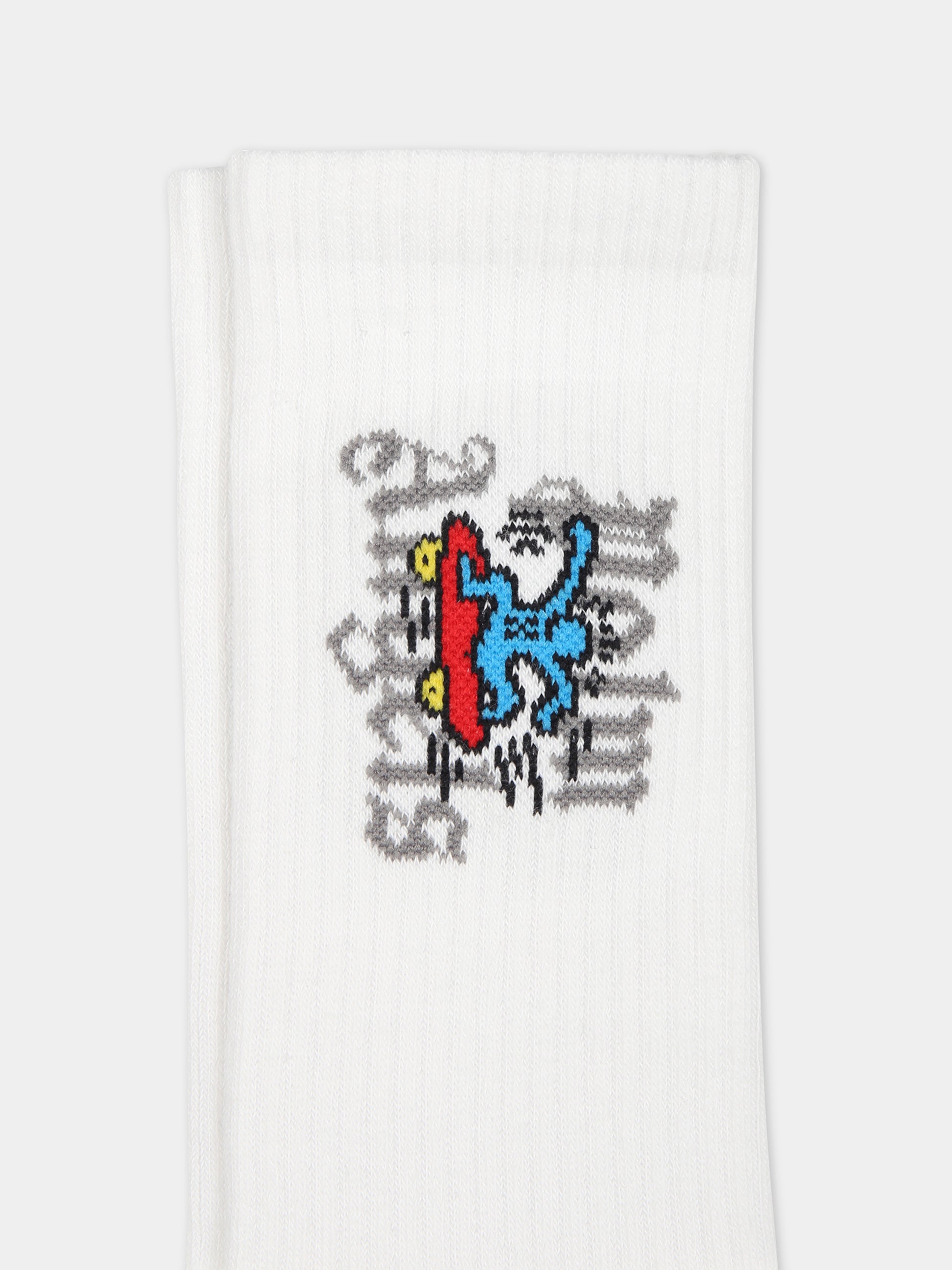 Calze bianche per bambino con logo,Palm Angels,PBRA005S24KNI0040110