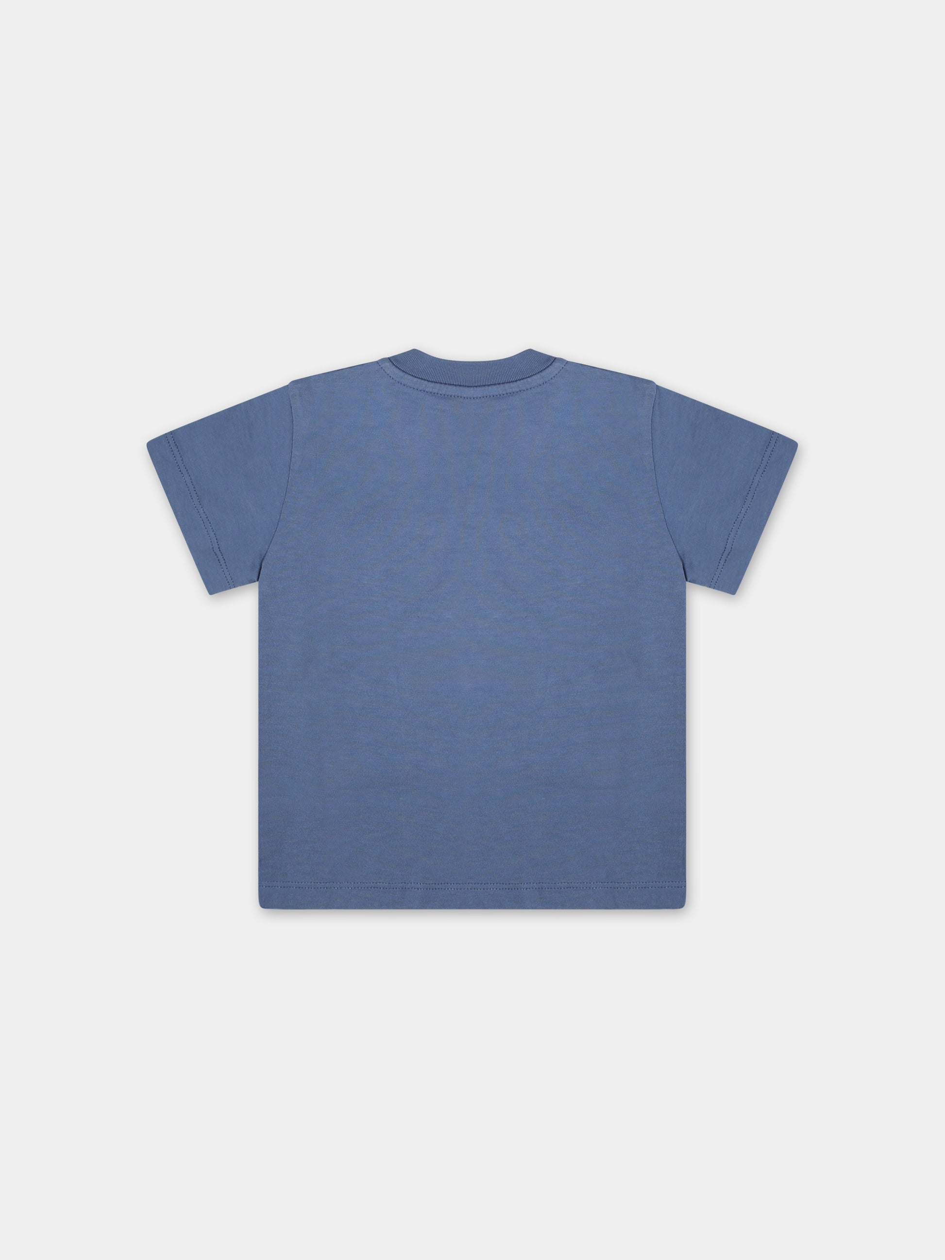 T-shirt blu per neonato con orso,Palm Angels,PBXB001S24JER0014560