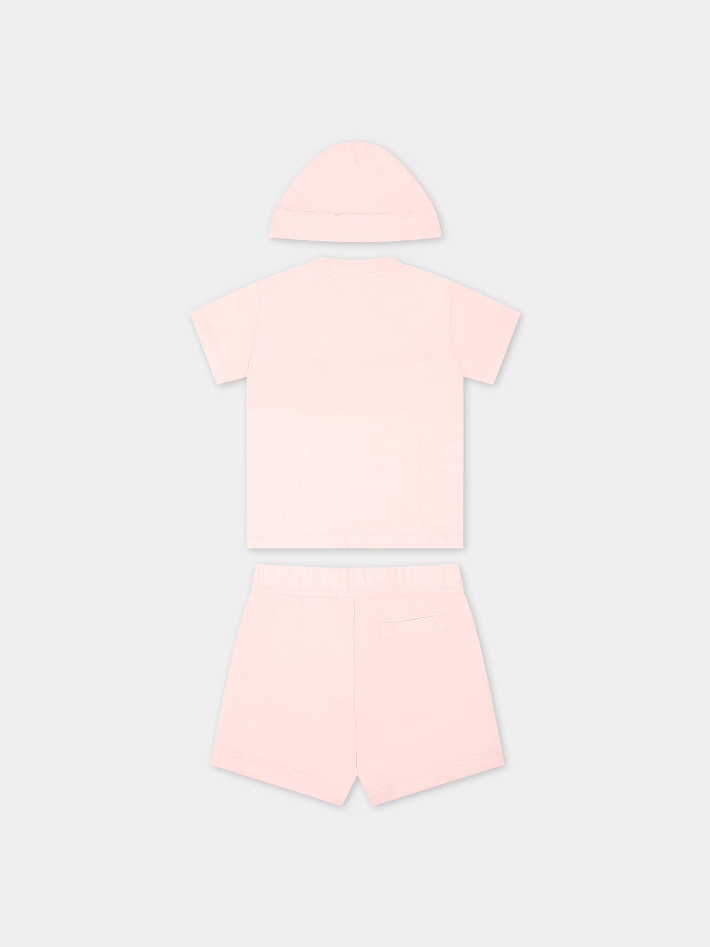 Completo rosa per neonata con logo,Palm Angels,PG2X010S24JER0013301