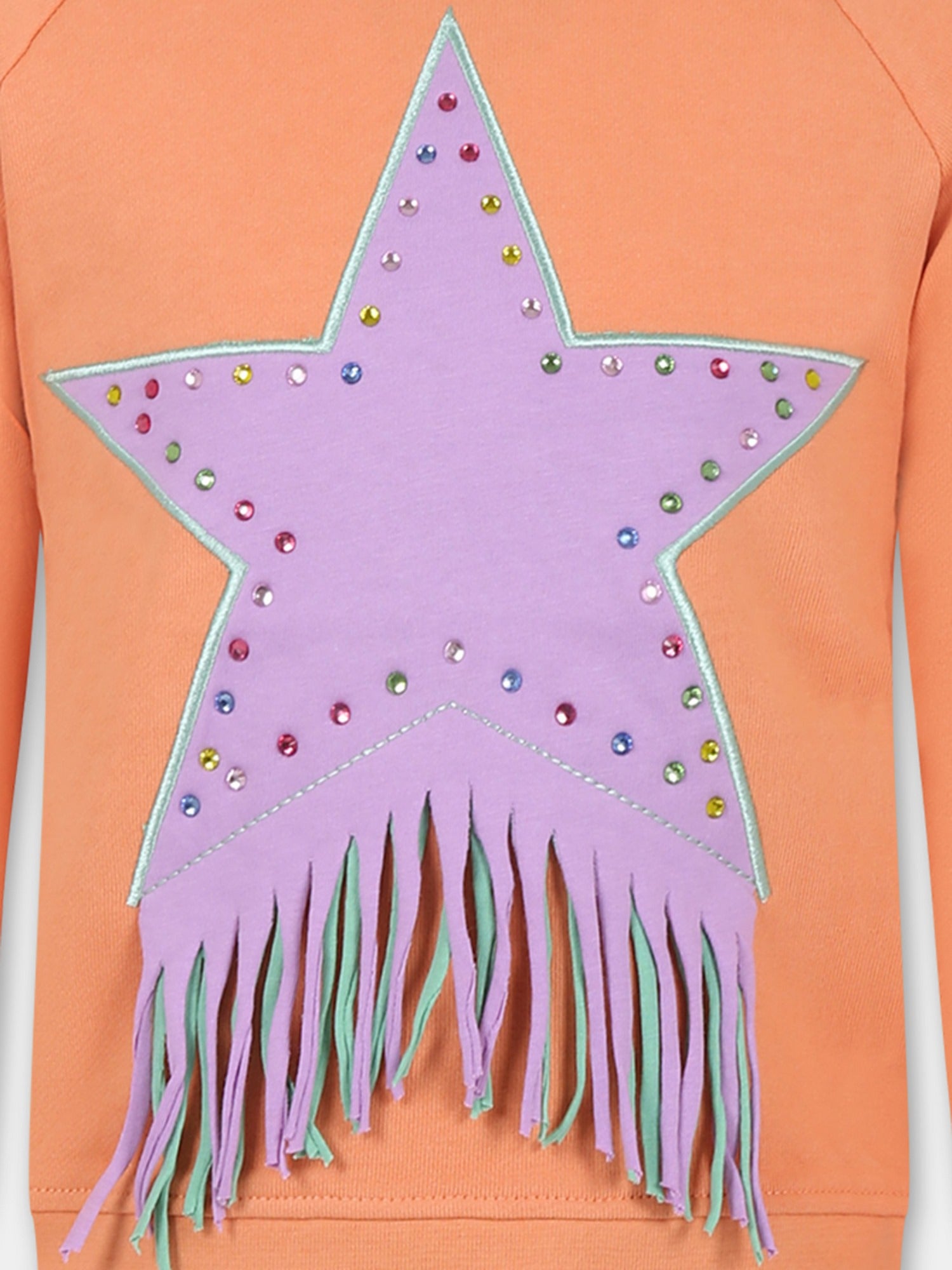 Felpa arancione per bambina con stella,Stella Mccartney Kids,TU4A20 Z0499 404