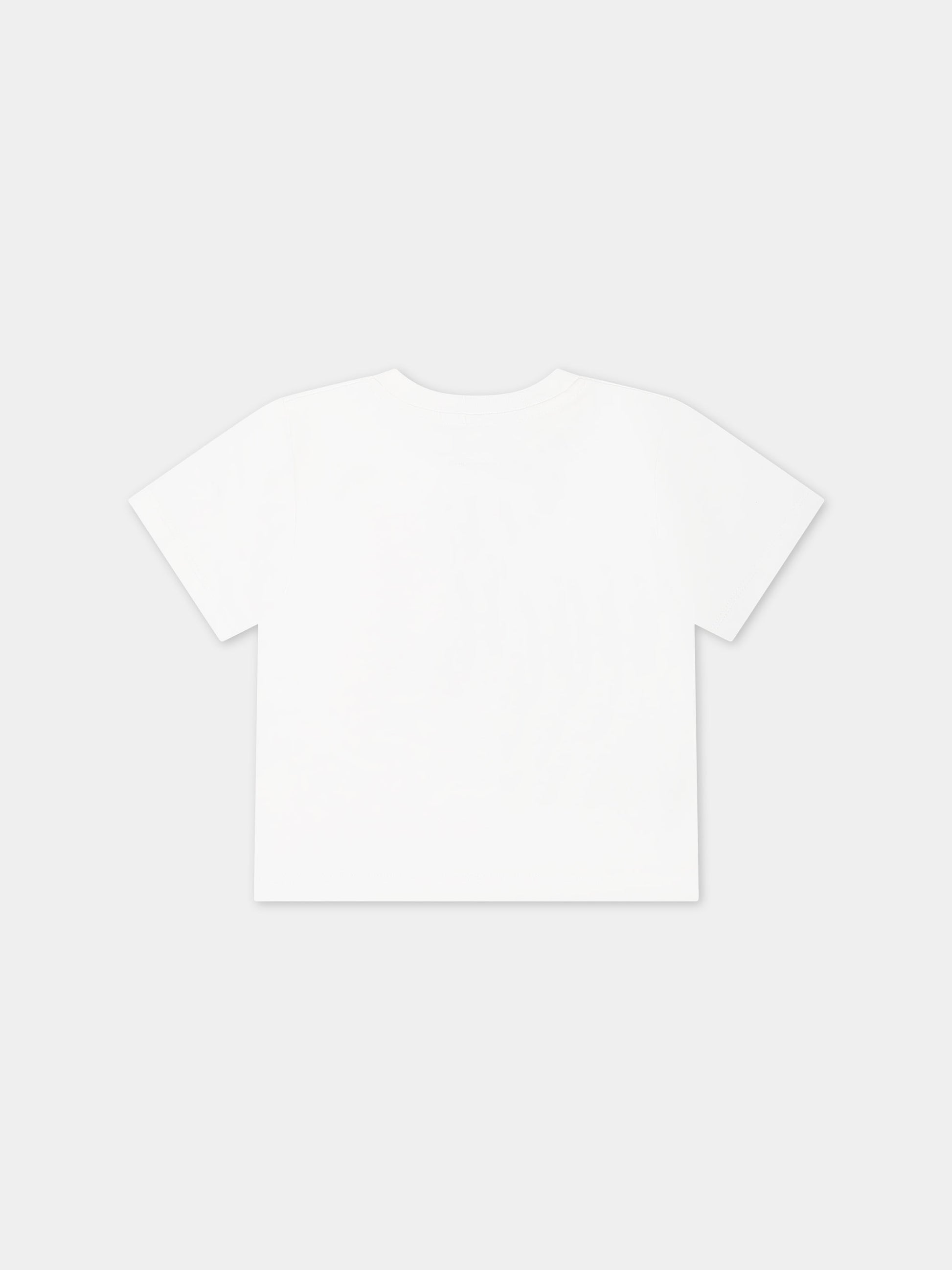 T-shirt bianca per neonata con logo,Stella Mccartney Kids,TU8D31 Z0434 101