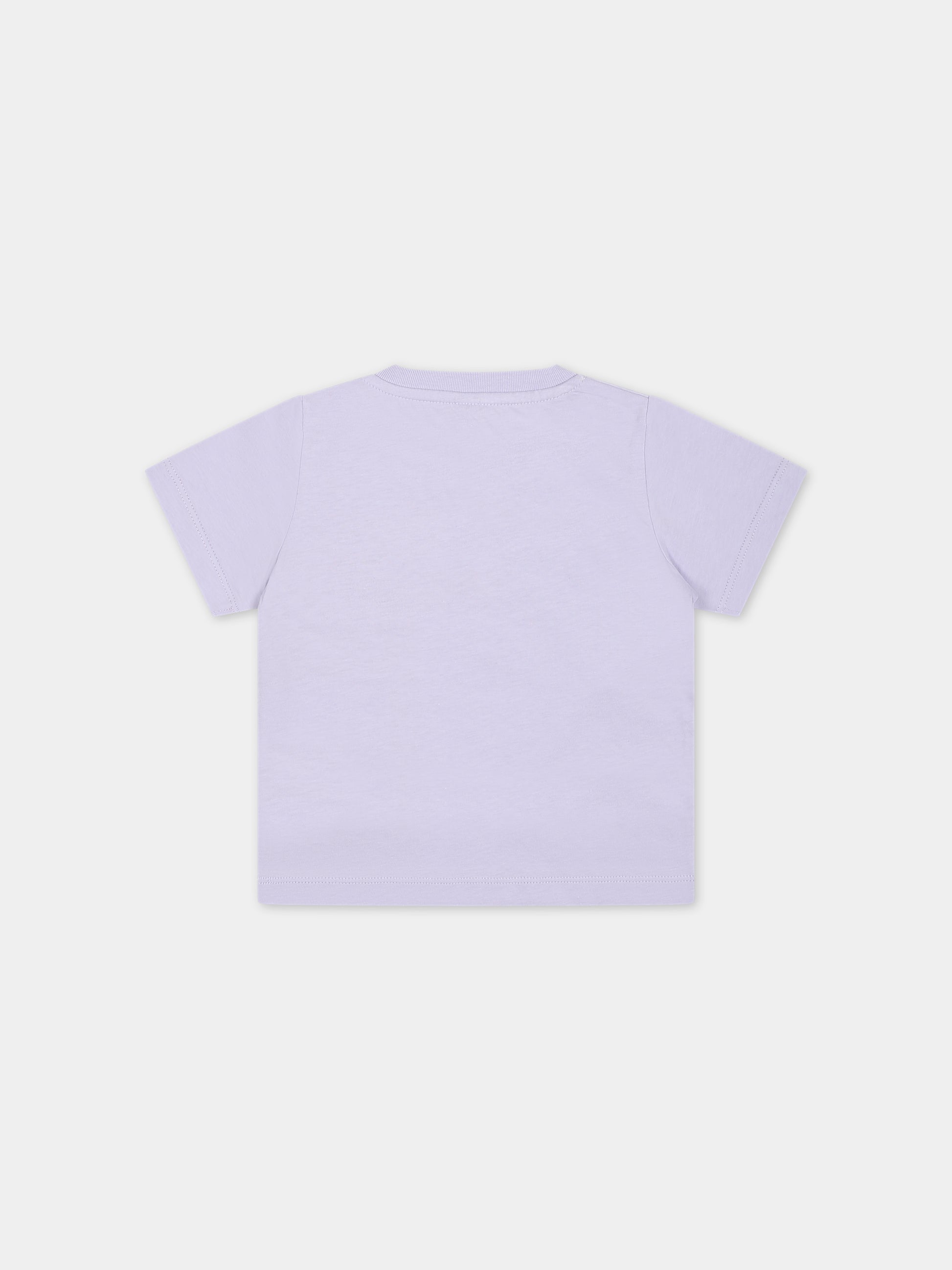 T-shirt viola per neonata con animaletto,Stella Mccartney Kids,TU8061 Z0434 572