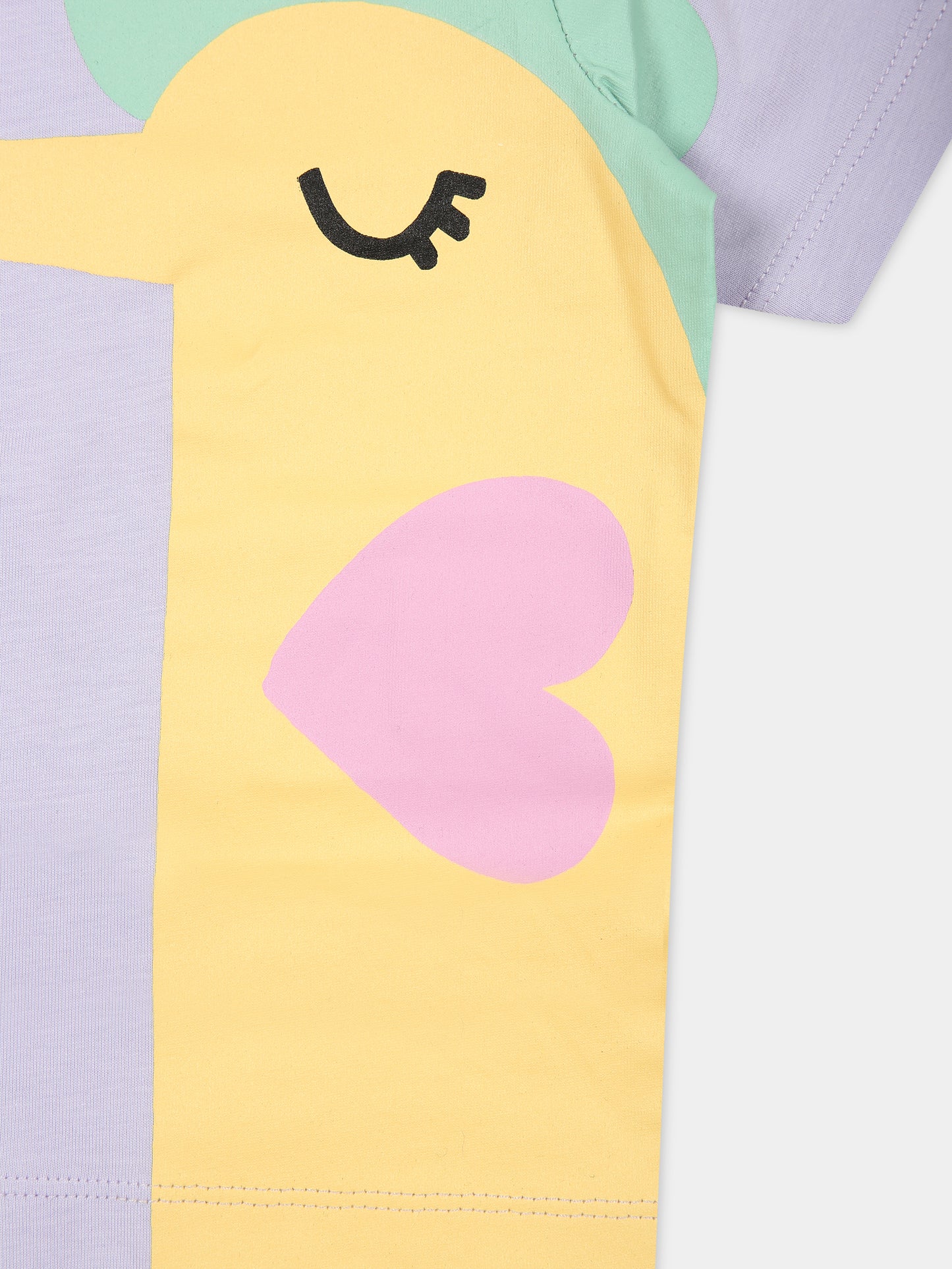 T-shirt viola per neonata con animaletto,Stella Mccartney Kids,TU8061 Z0434 572