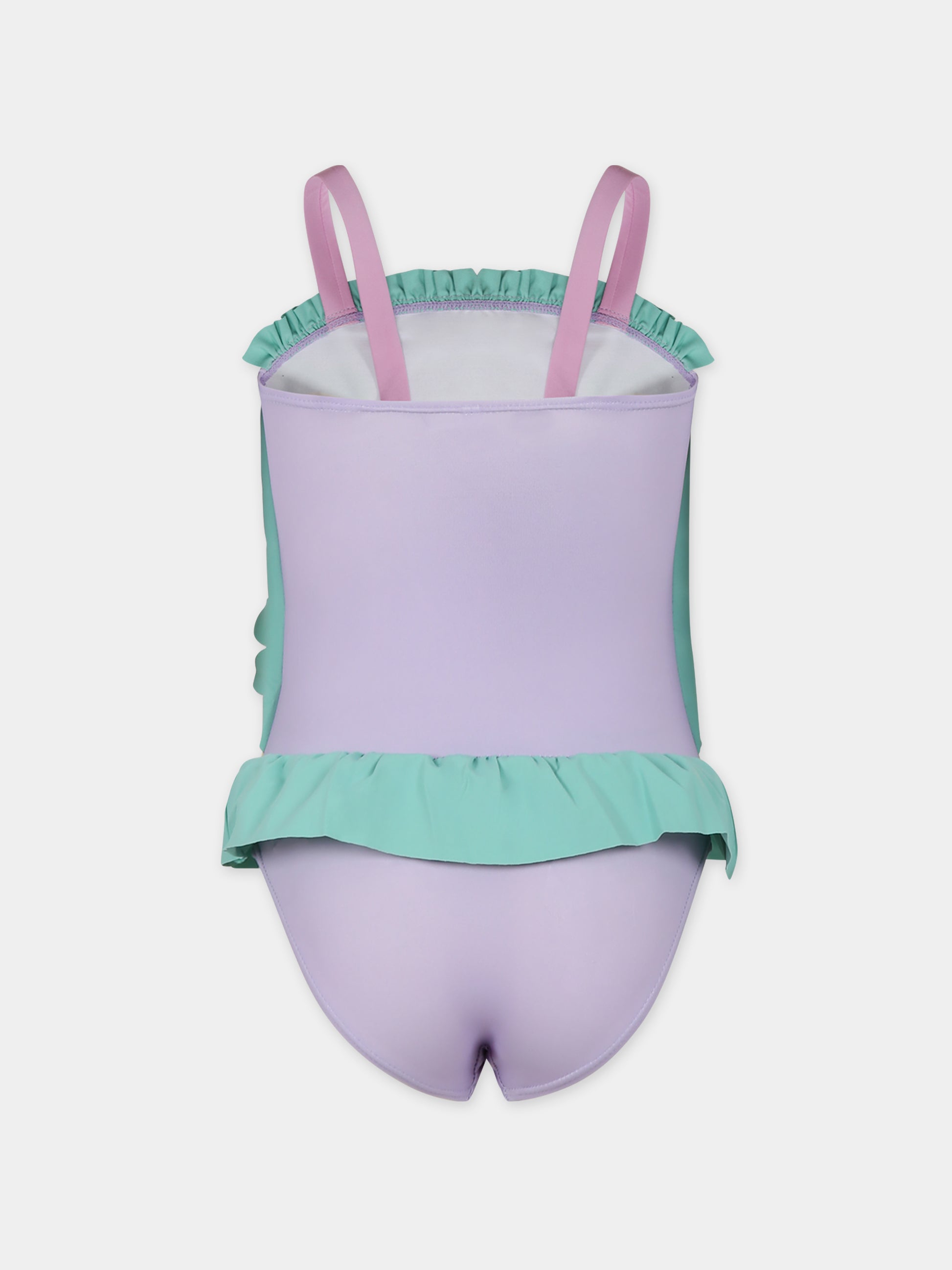 Costume viola per bambina con cavallucci marini,Stella Mccartney Kids,TUCB39 Z0157 572