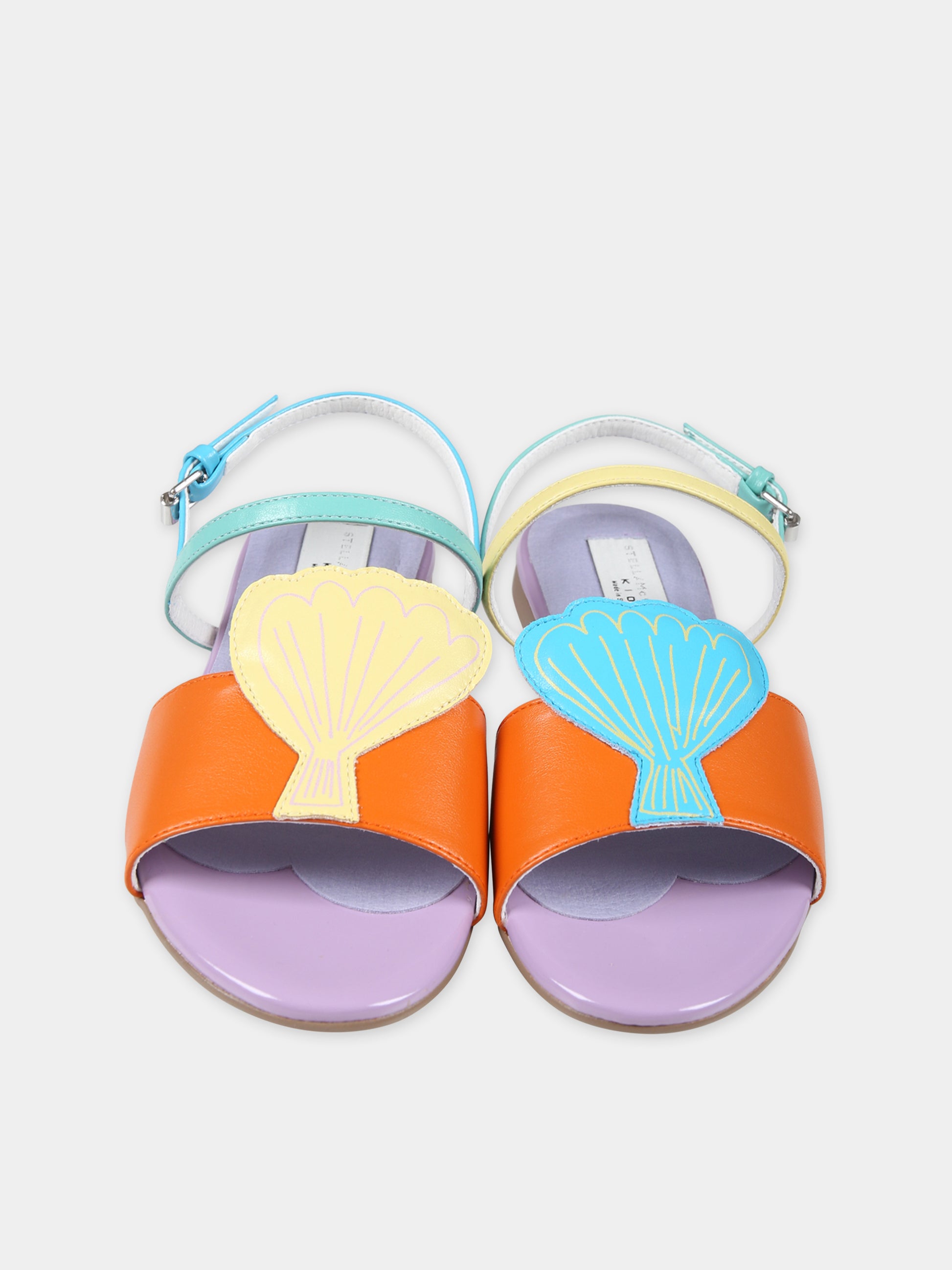 Sandali mutlicolor per bambina con conchiglia,Stella Mccartney Kids,TU0C06 Z1166 999