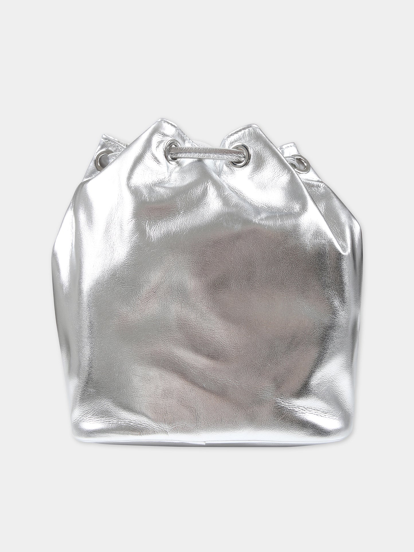 Borsa a secchiello argento per bambina con stella,Stella Mccartney Kids,TU0A78 Z0699 925