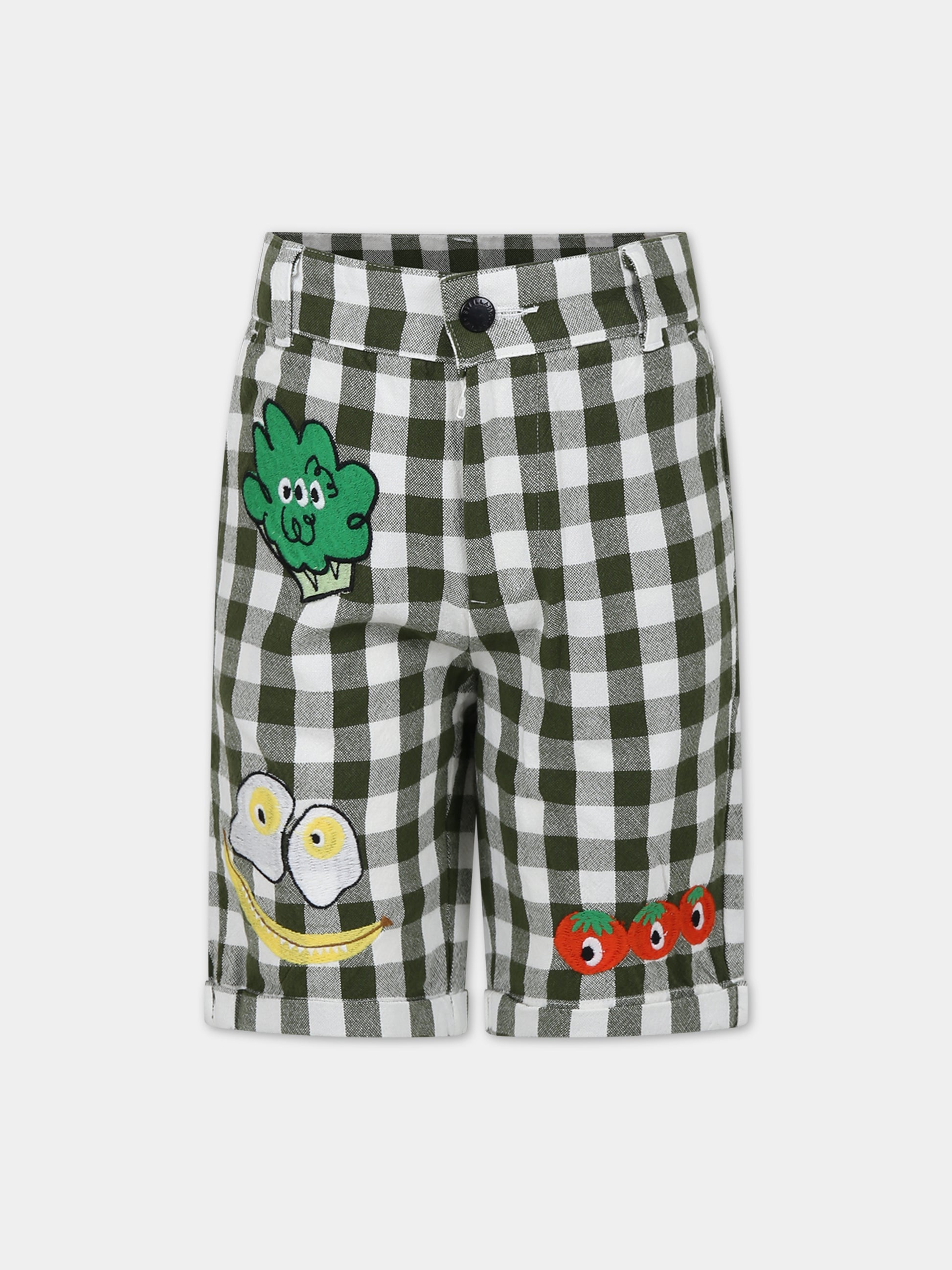 Shorts verde per bambino con fantasia all-over,Stella Mccartney Kids,TU6Q99 Z1602 728BC