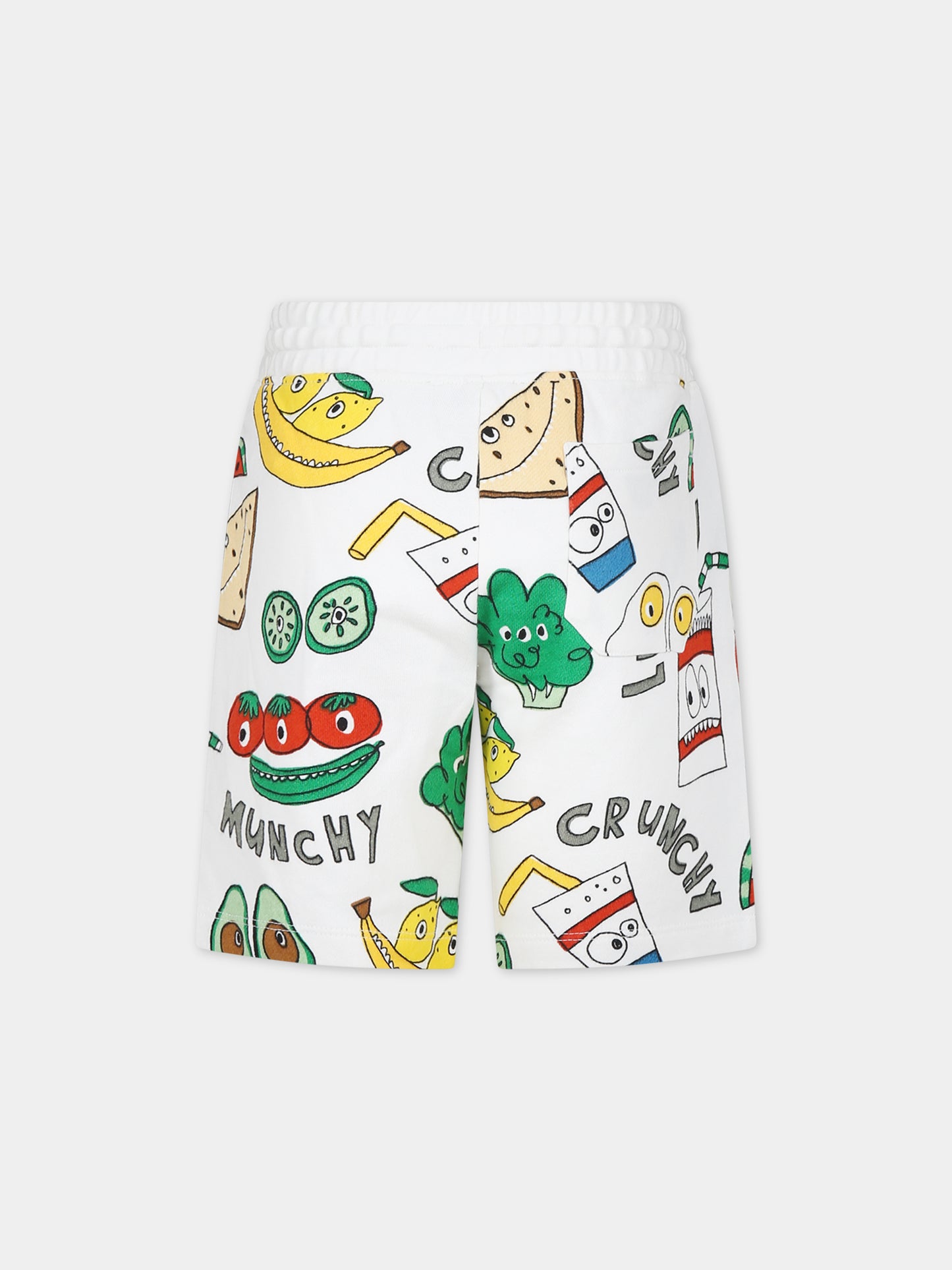 Shorts bianchi per bambino con stampa multicolor,Stella Mccartney Kids,TU6Q89 Z1702 101MC