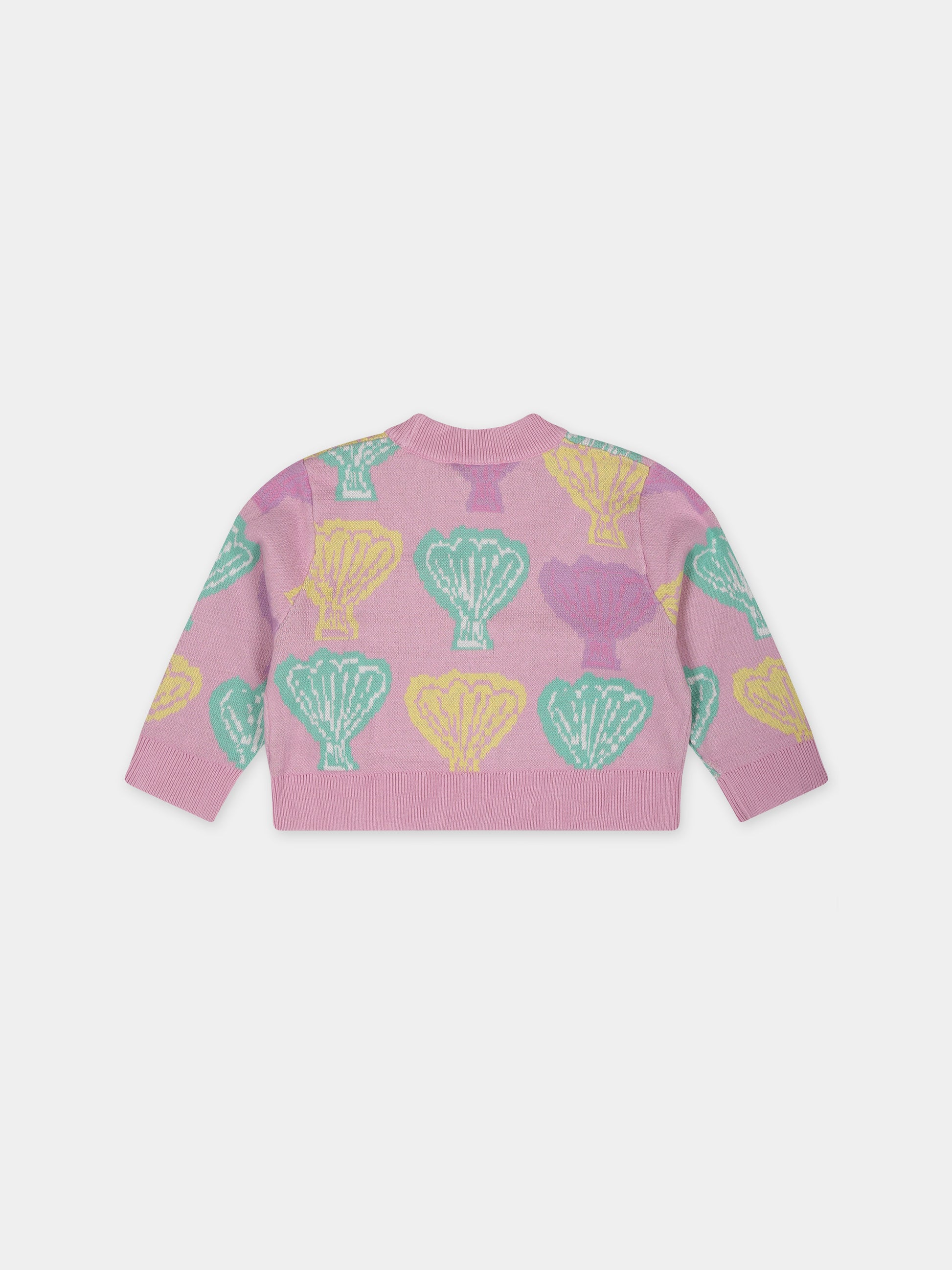 Maglione rosa per neonata con conchiglie,Stella Mccartney Kids,TU9A10 Z1841 50G