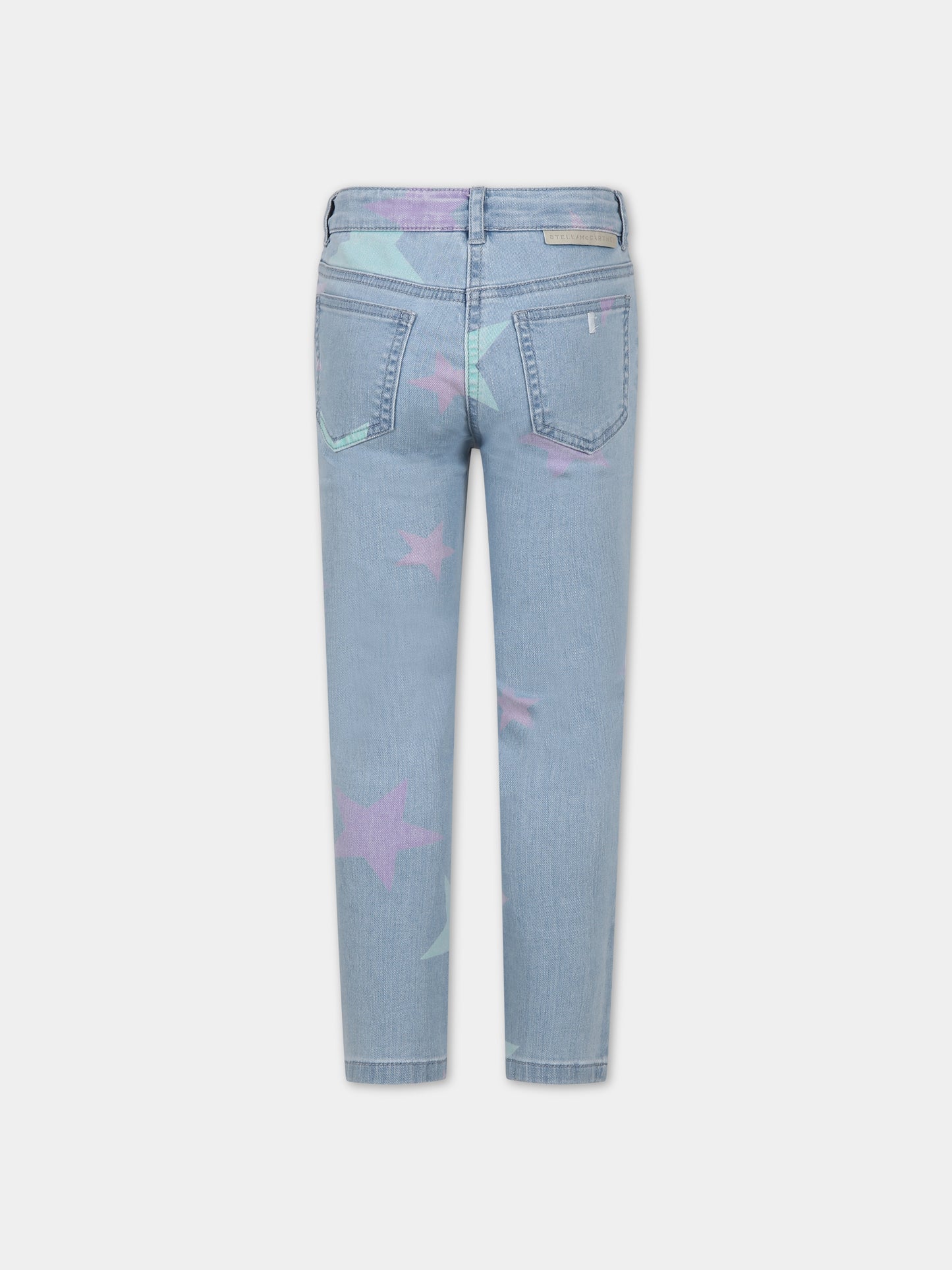 Jeans in denim per bambina con stelle all-over,Stella Mccartney Kids,TU6E60 Z0863 600MC