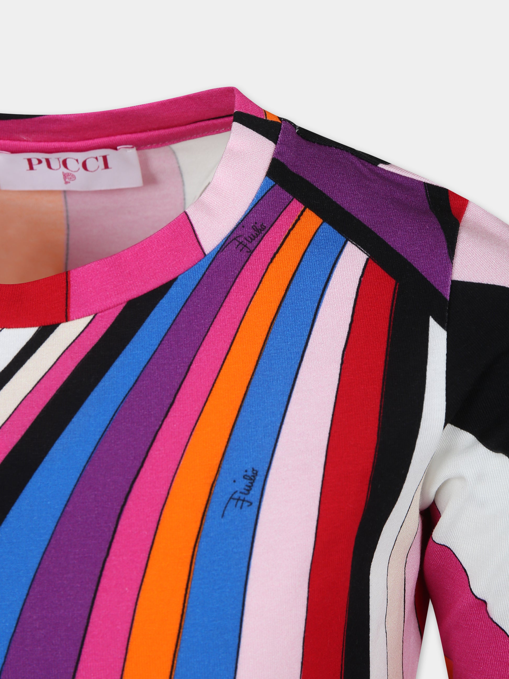 T-shirt multicolor per bambina,Emilio Pucci Junior,PU8A30 J0369 543MC