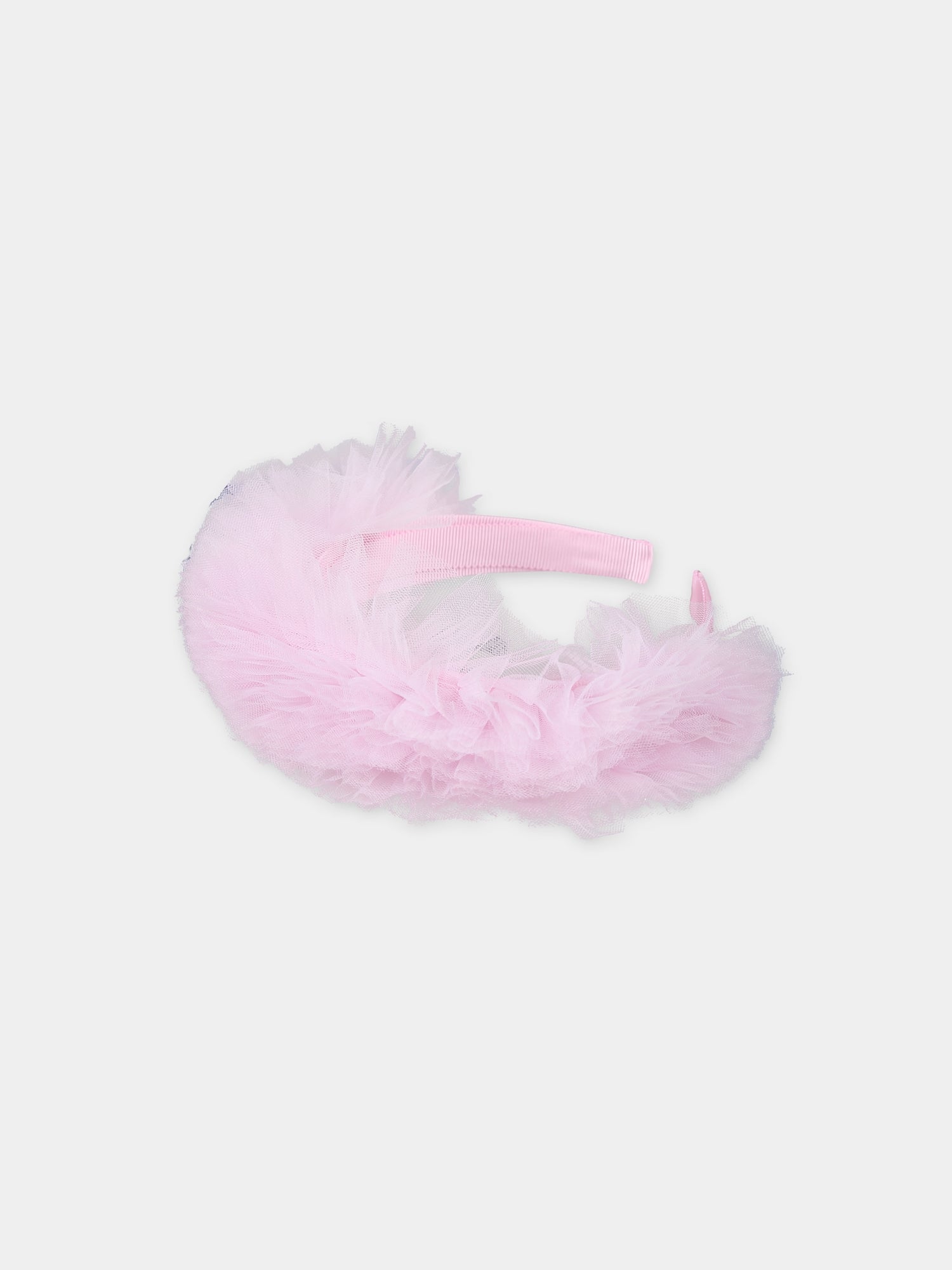Cerchietto rosa per bambina con tulle,Monnalisa,17C006 3071 0095
