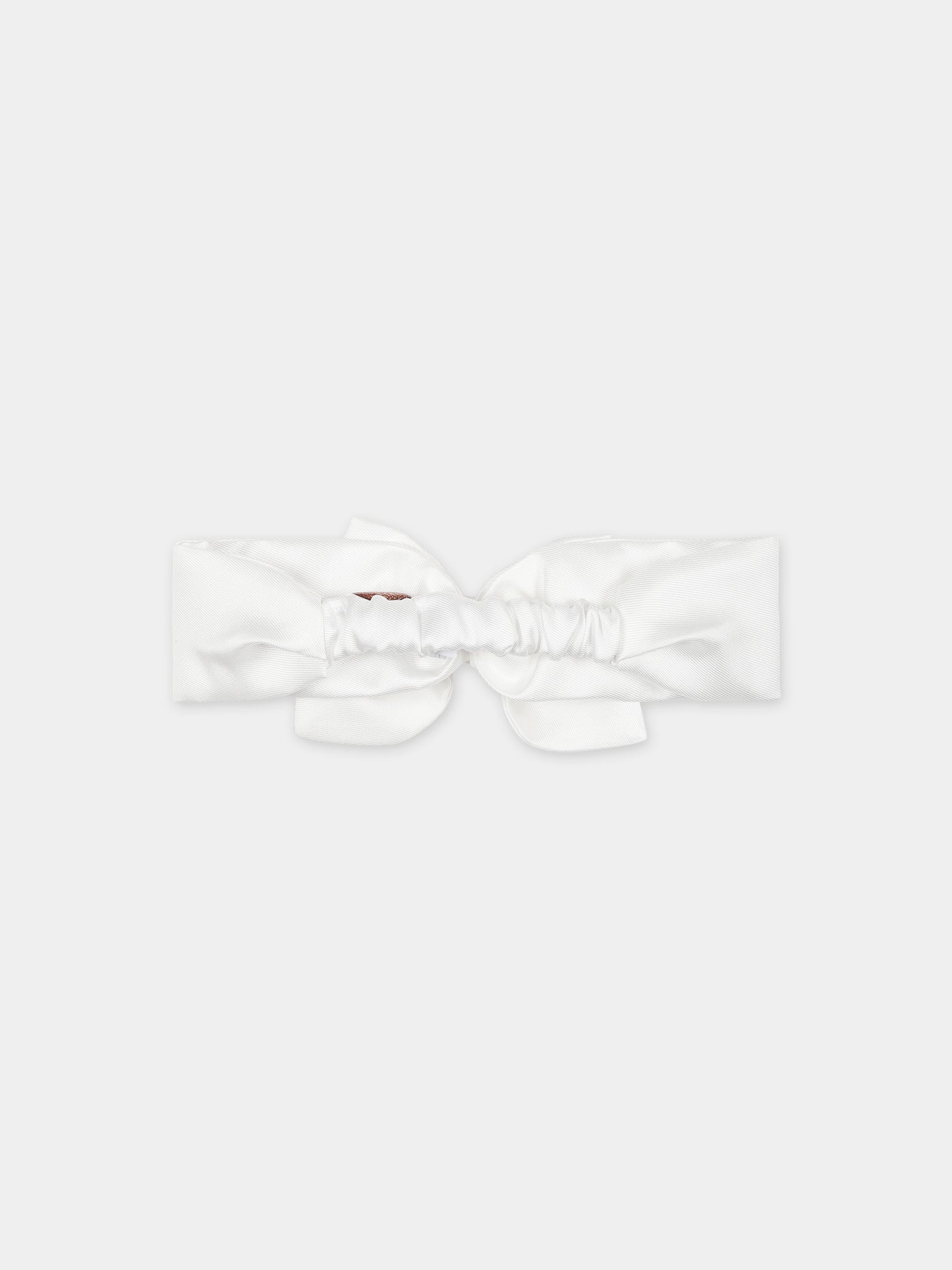 Fascia bianca per neonata con fiocco,Monnalisa,73C004 3302 0001