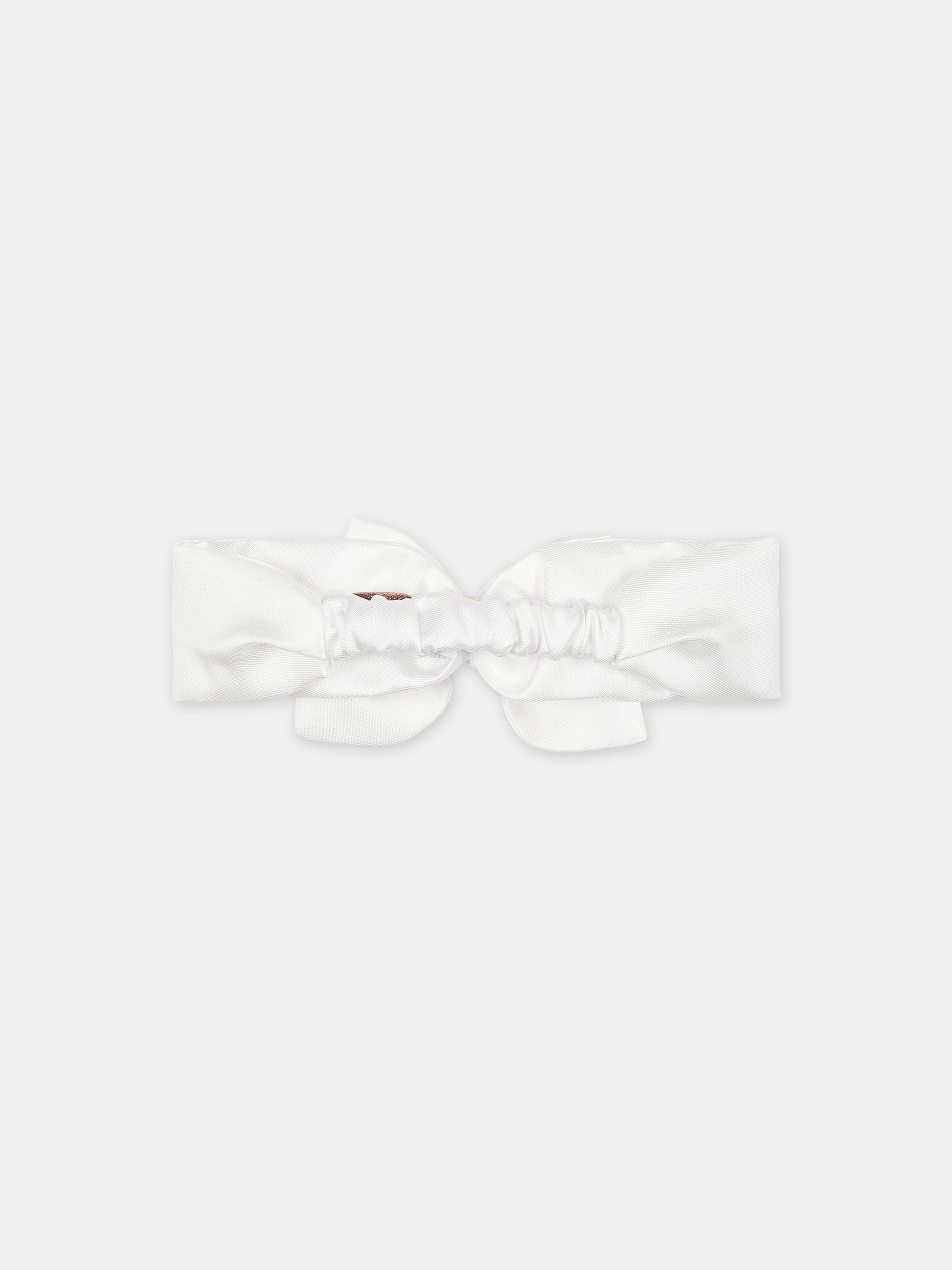 Fascia bianca per neonata con fiocco,Monnalisa,73C004 3302 0001