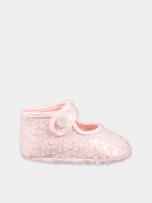 Ballerine rosa per neonata con paiettes,Monnalisa,73C002 3901 0092