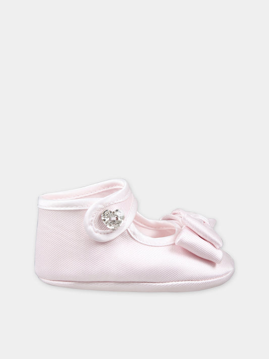 Ballerine rosa per neonata con fiocco,Monnalisa,73C000 3302 0091