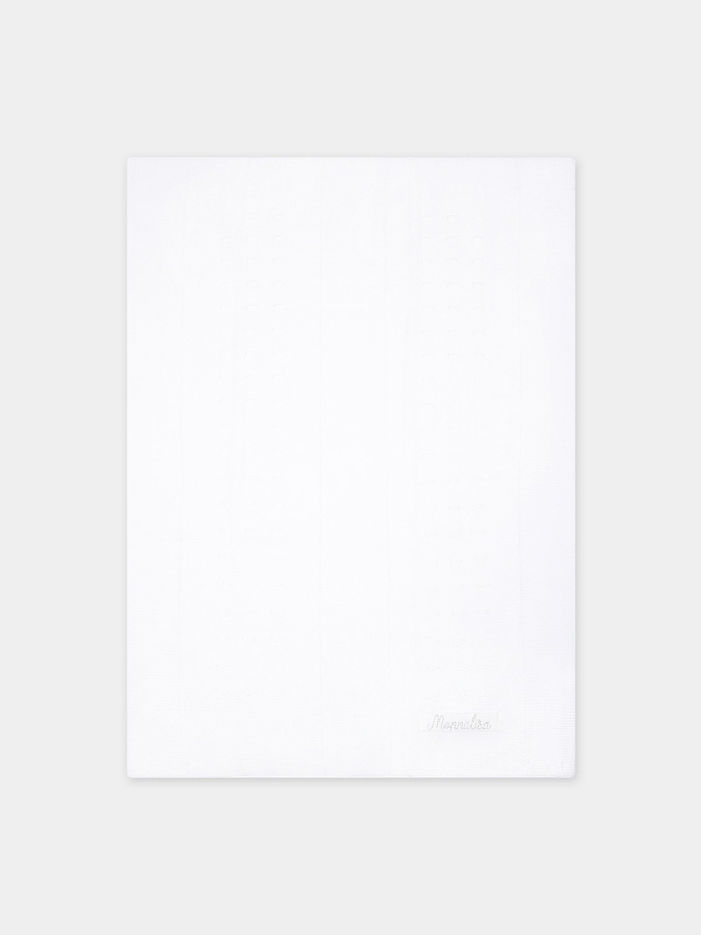 Coperta bianca per neonata con logo,Monnalisa,35C006 3062 0001