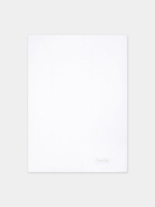 Coperta bianca per neonata con logo,Monnalisa,35C006 3062 0001