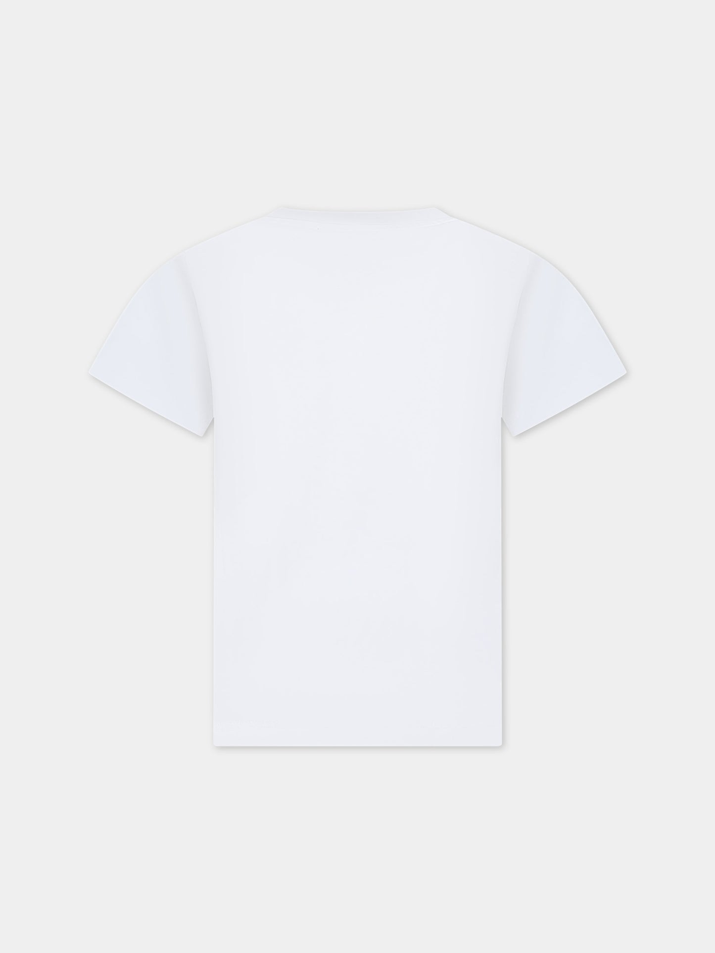 T-shirt bianca per bambini con logo,Balmain Kids,BU8P01 Z1751 100NE