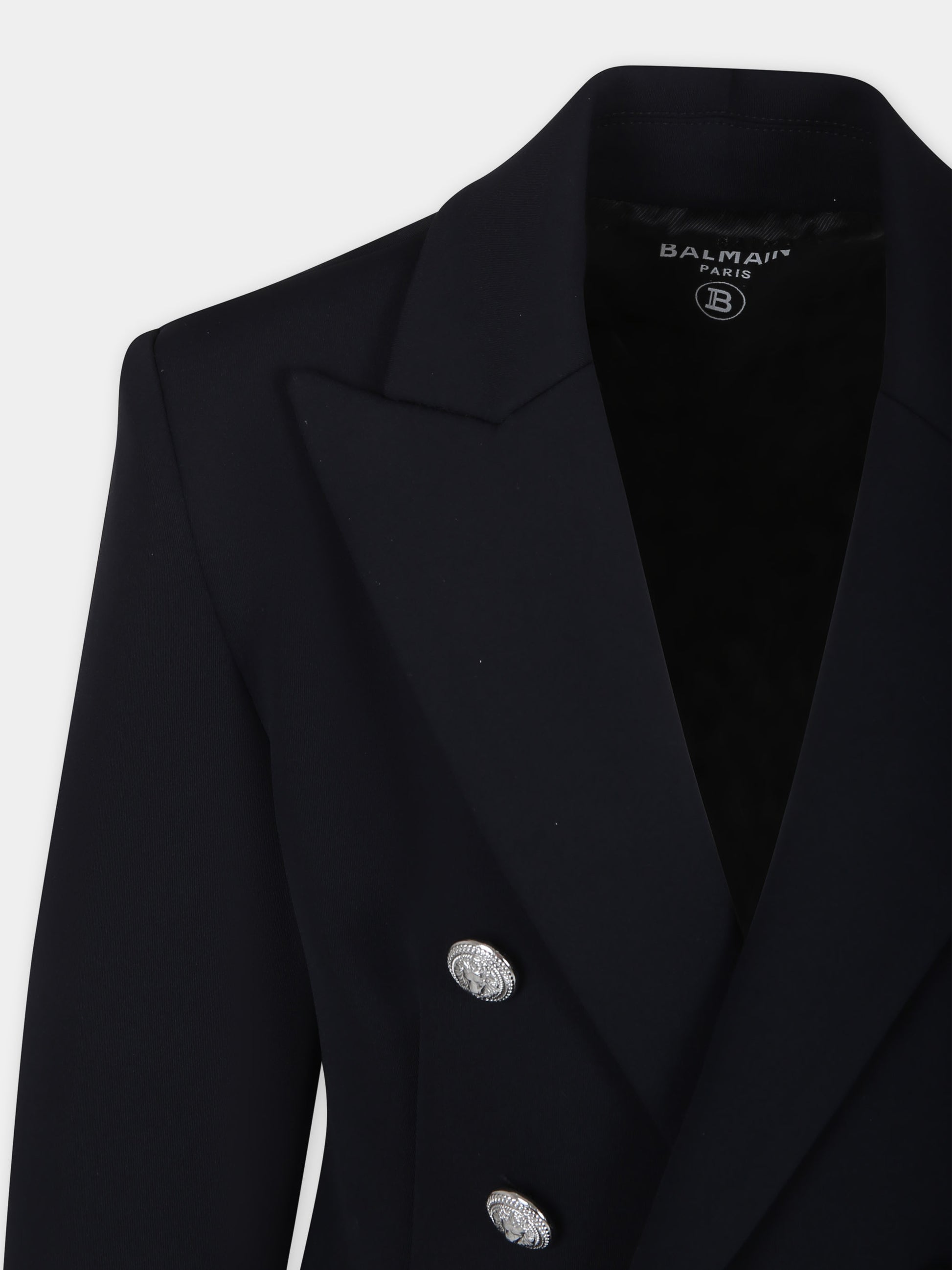 Giacca nera per bambina,Balmain Kids,BU2B54 A0141 930