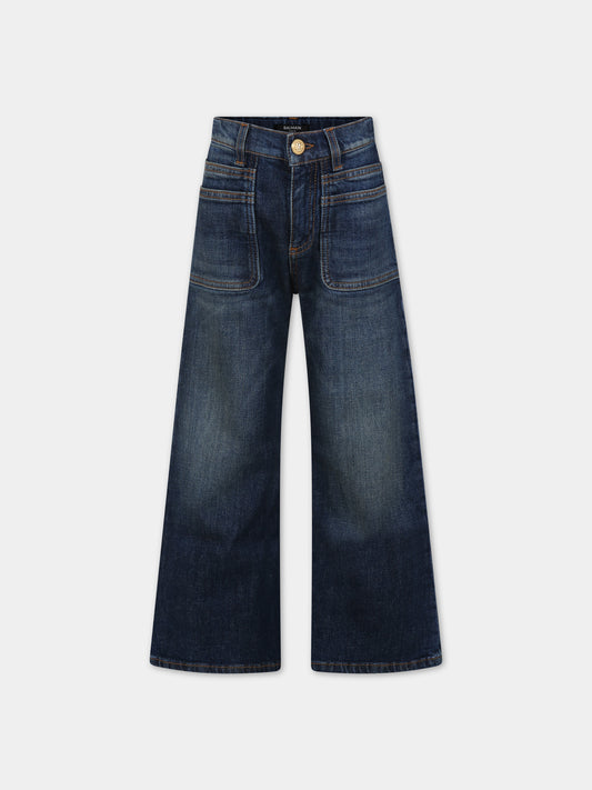 Jeans denim per bambina,Balmain Kids,BU6P20 D0038 620