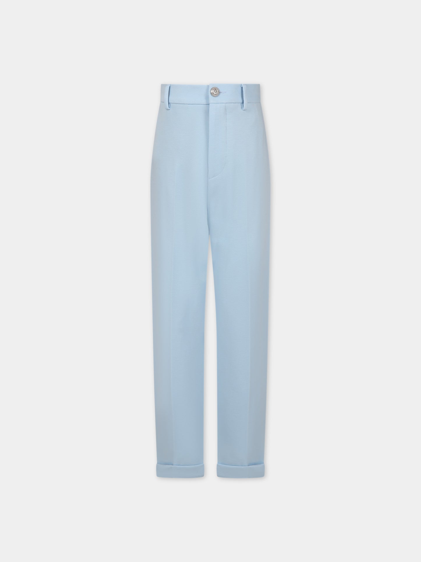 Pantaloni celesti per bambino,Balmain Kids,BU6R80 J0371 684