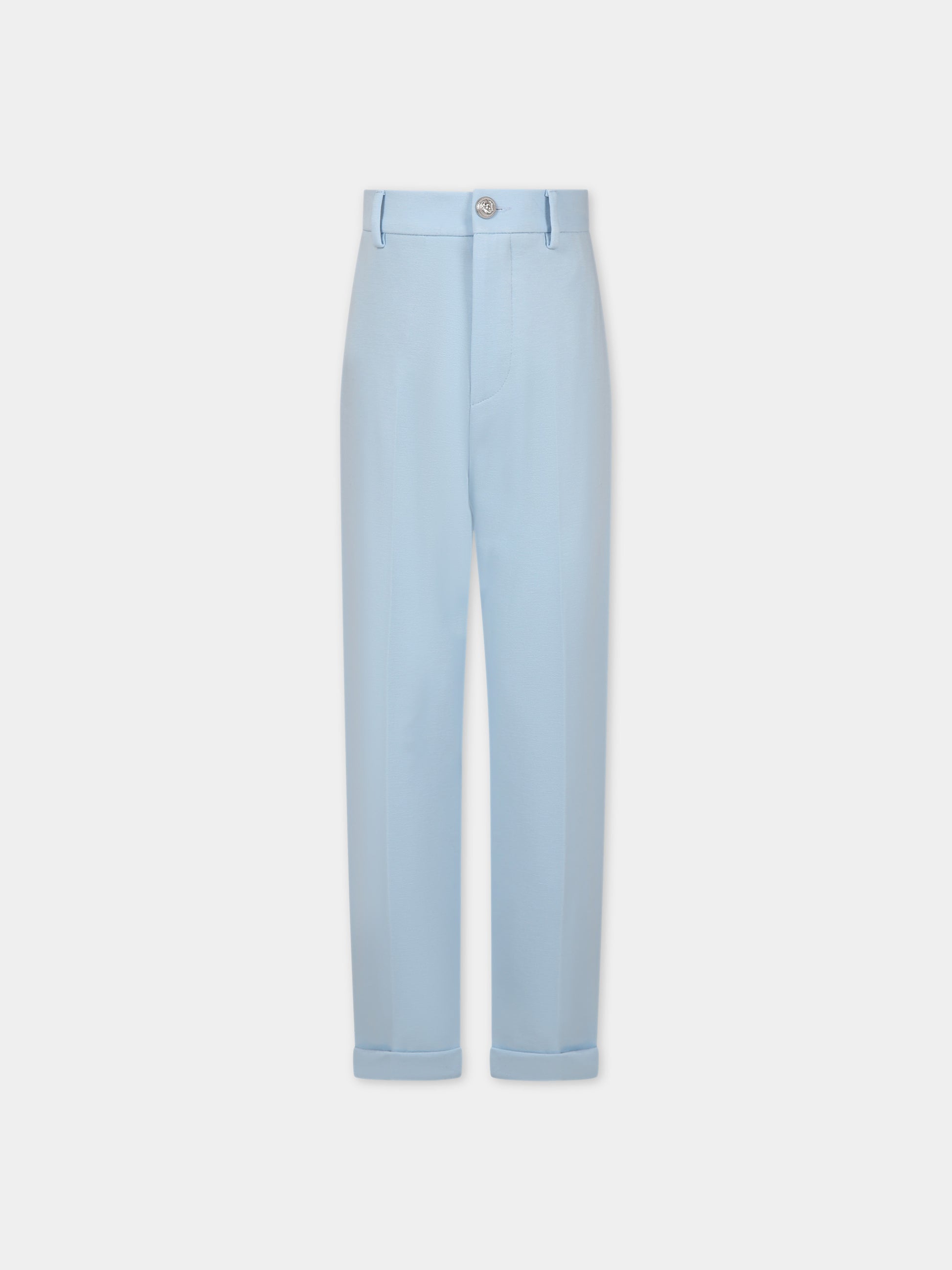 Pantaloni celesti per bambino,Balmain Kids,BU6R80 J0371 684