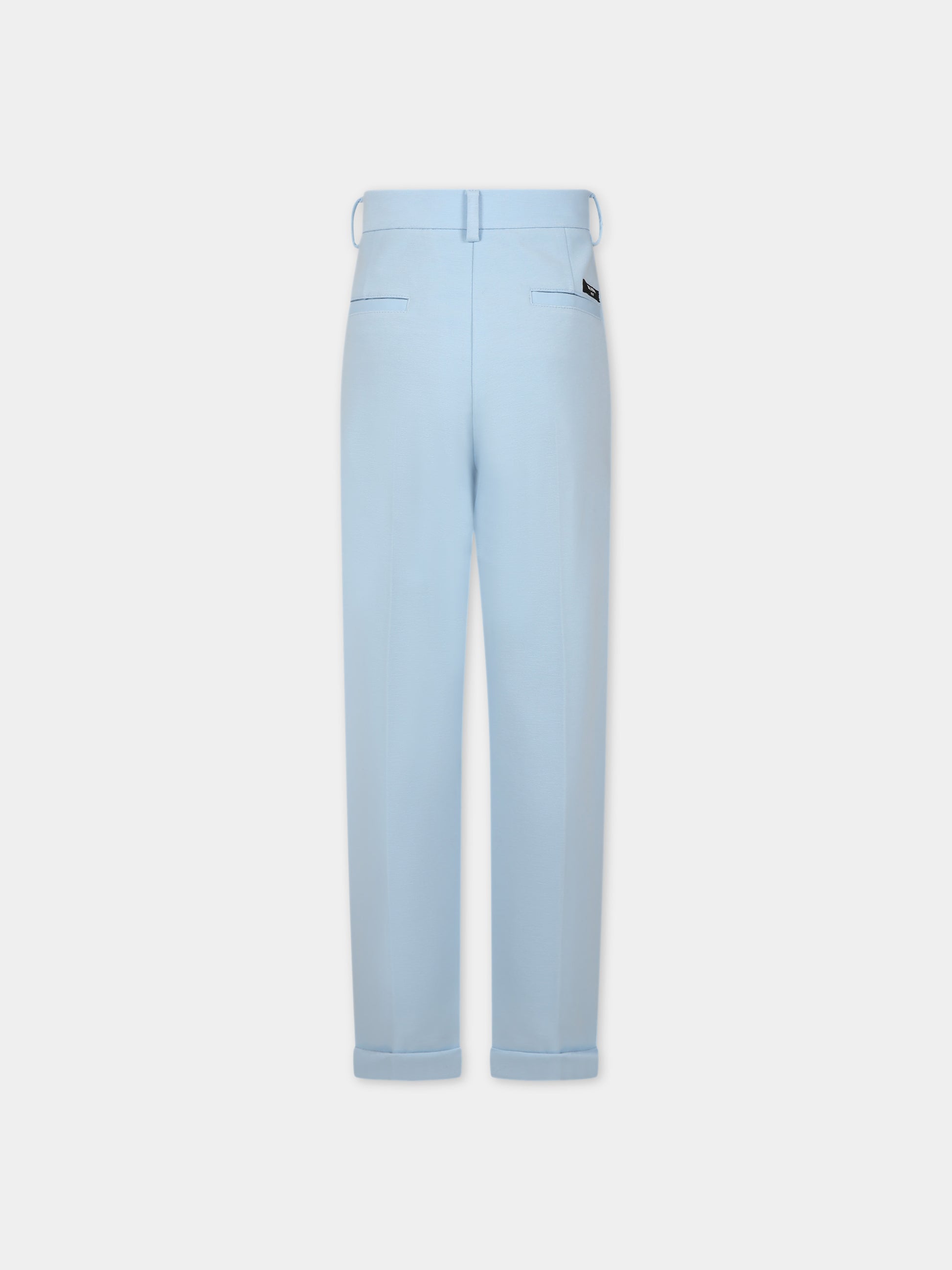 Pantaloni celesti per bambino,Balmain Kids,BU6R80 J0371 684