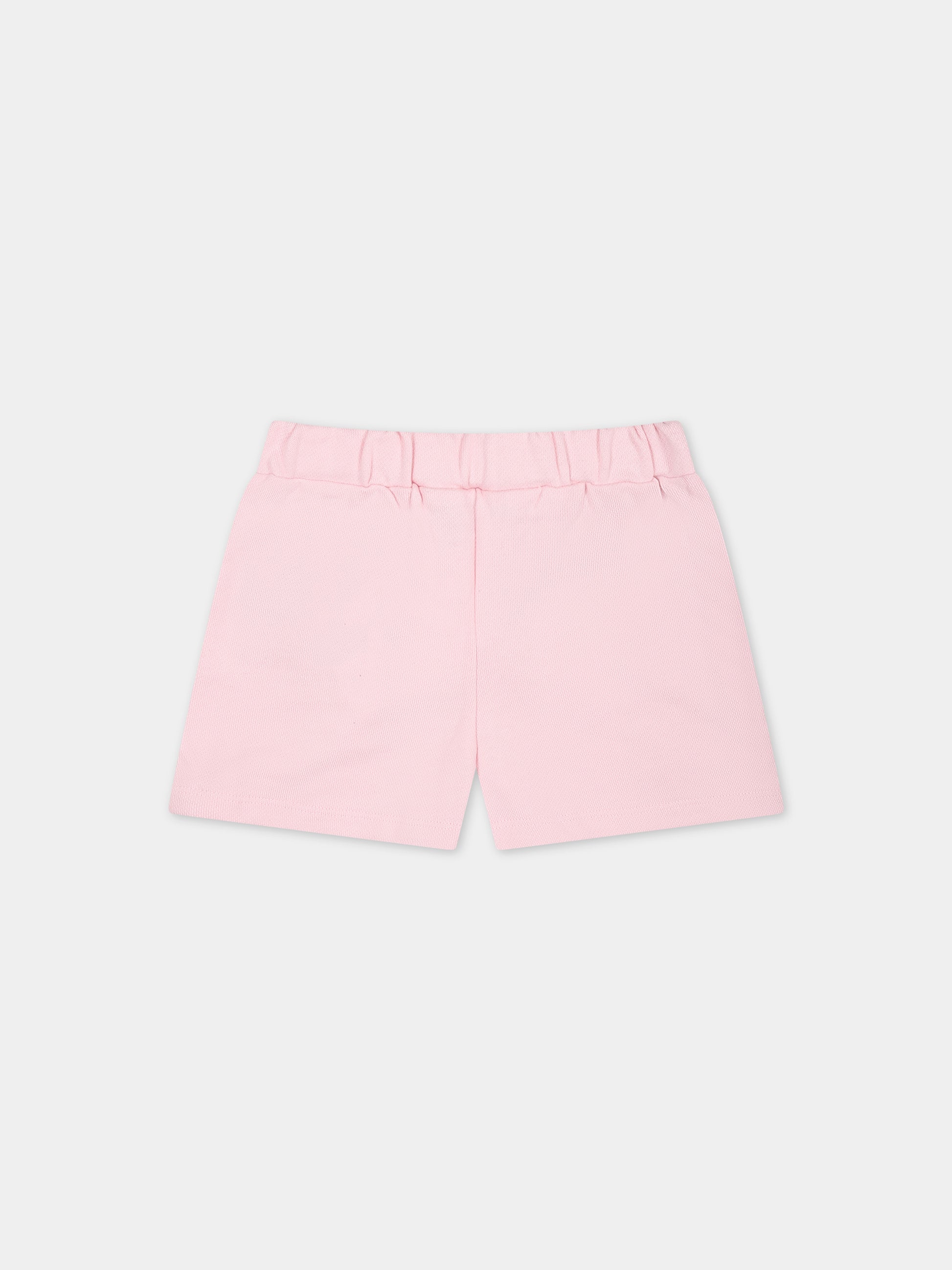 Shorts rosa per neonata con bottoni argento,Balmain Kids,BU6029 Z1753 540