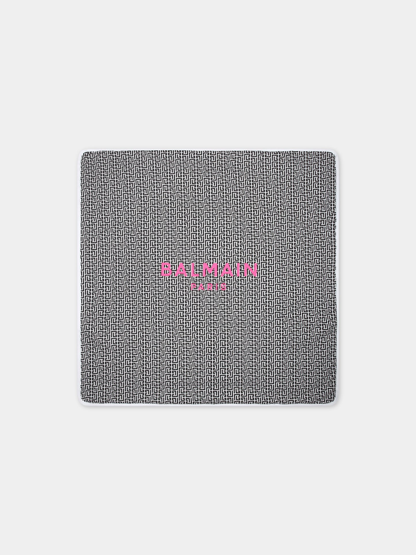 Coperta multicolor per neonata con iconico labyrinth,Balmain Kids,BU0770 Z1866 930FU