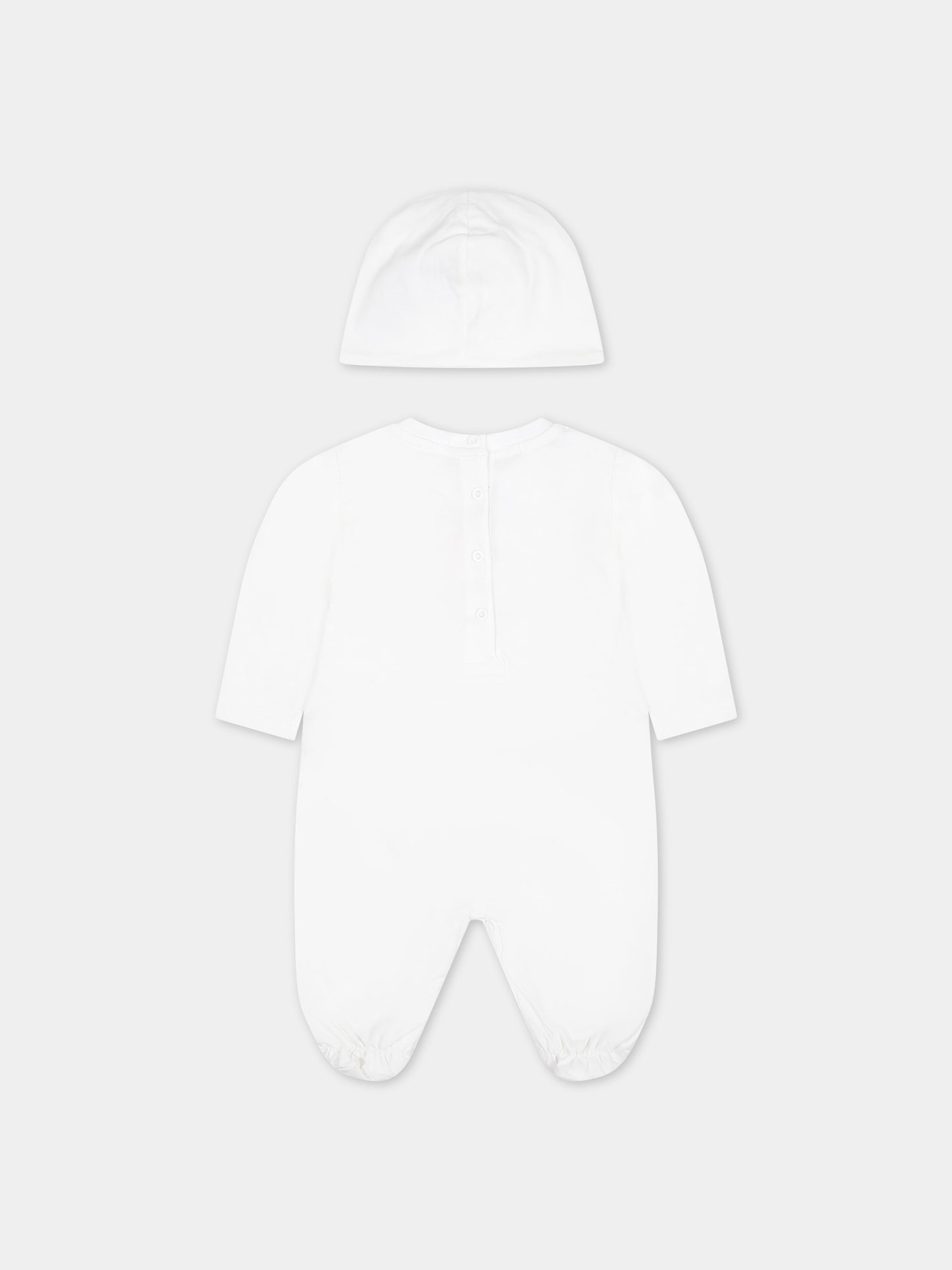 Tutina bianca per neonata con logo,Balmain Kids,BUB00A Z1751 100RS