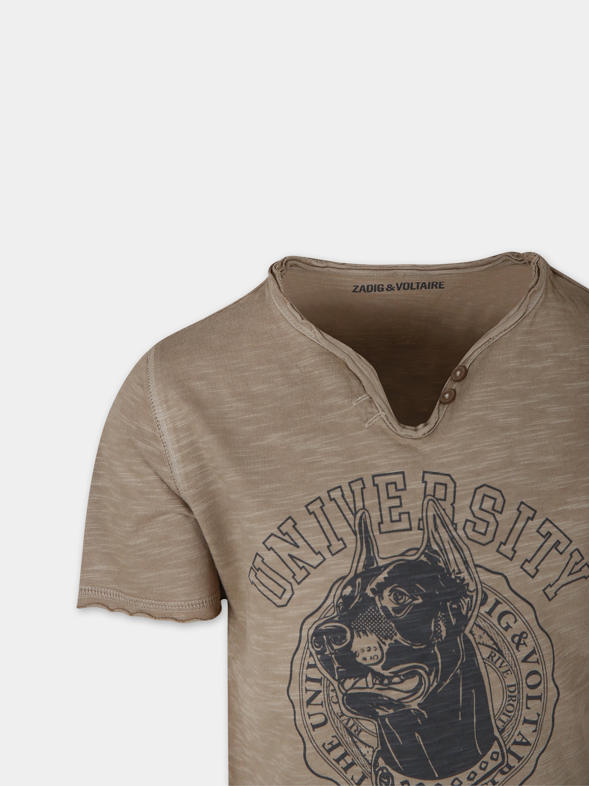 T-shirt marrone per bambino con stampa,Zadig & Voltaire Kids,X60093 210