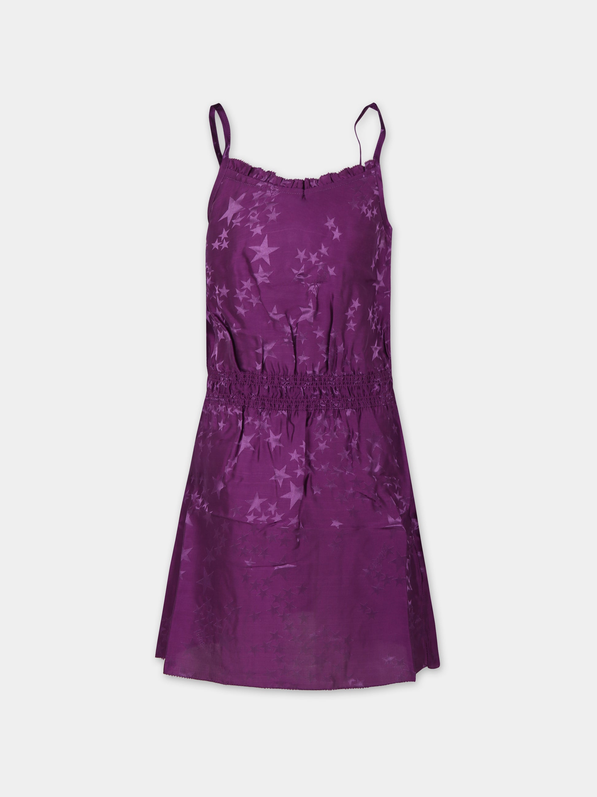 Vestito viola per bambina con stelle all-over,Zadig & Voltaire Kids,X60029 91E