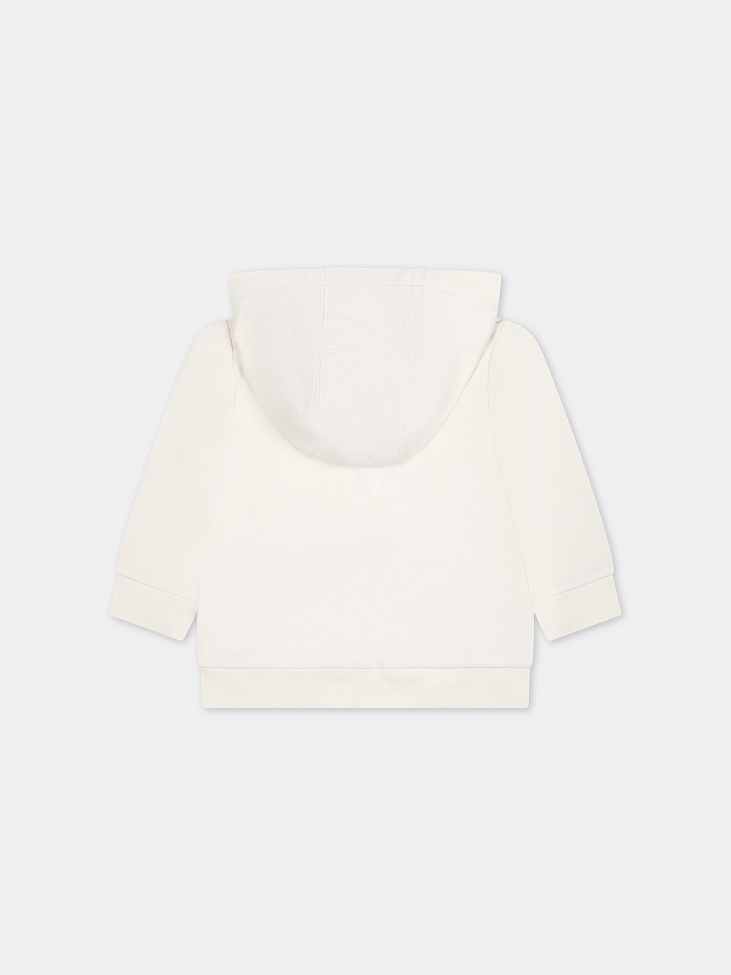 Felpa con cappuccio avorio per neonato con logo,Timberland,T60174 127