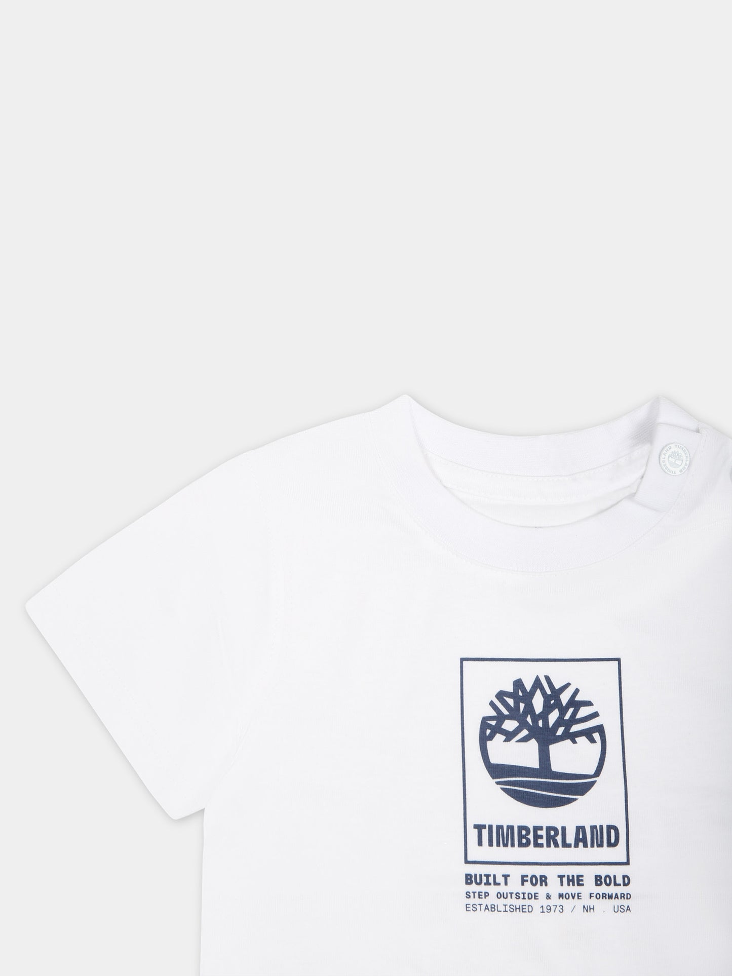 T-shirt bianca per neonato con logo,Timberland,T60100 10P