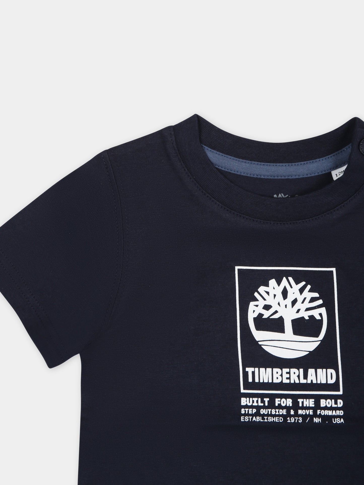 T-shirt blu per neonato con logo,Timberland,T60100 83D