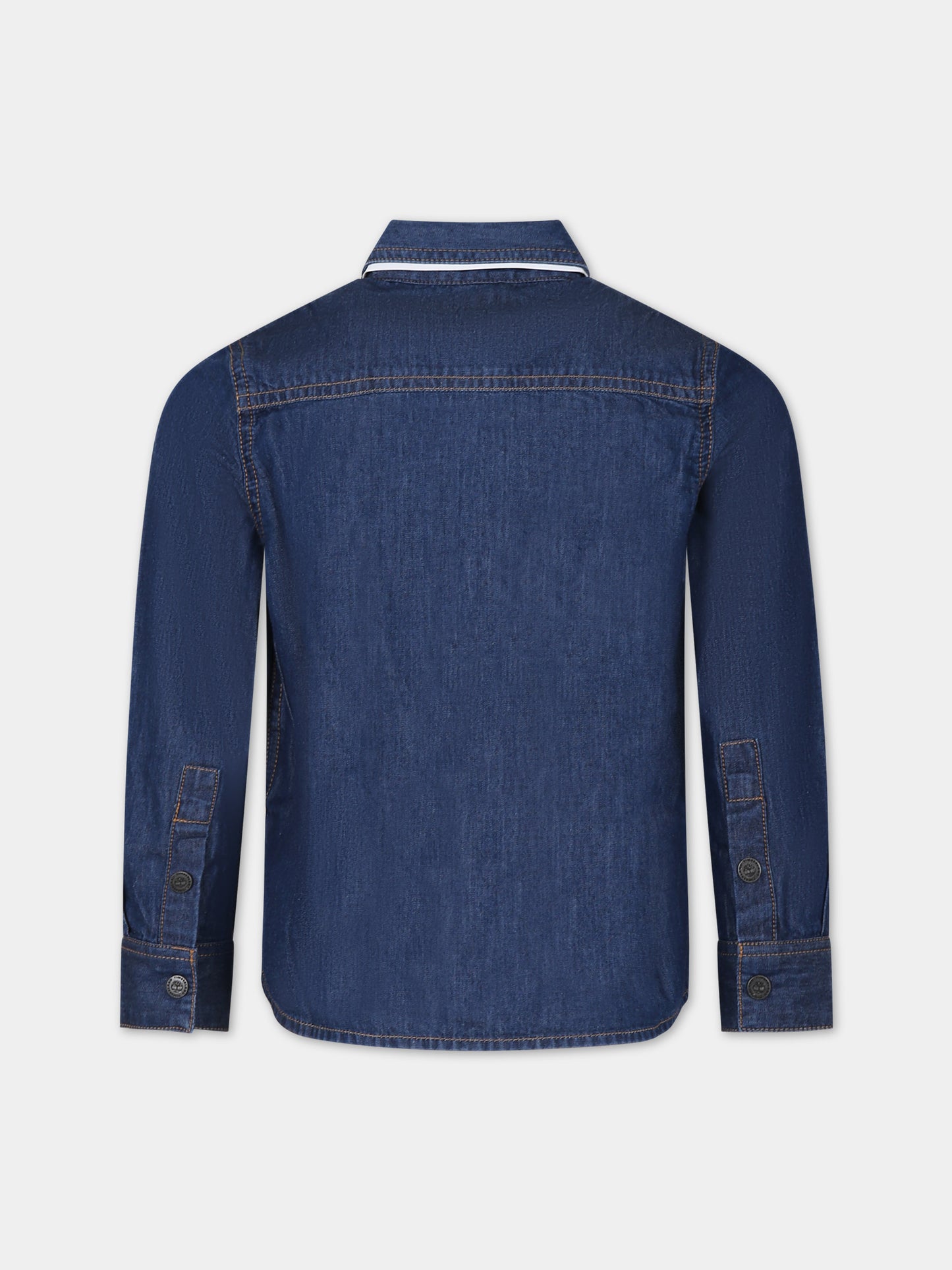Camicia in denim per bambino con logo,Timberland,T60045 Z25